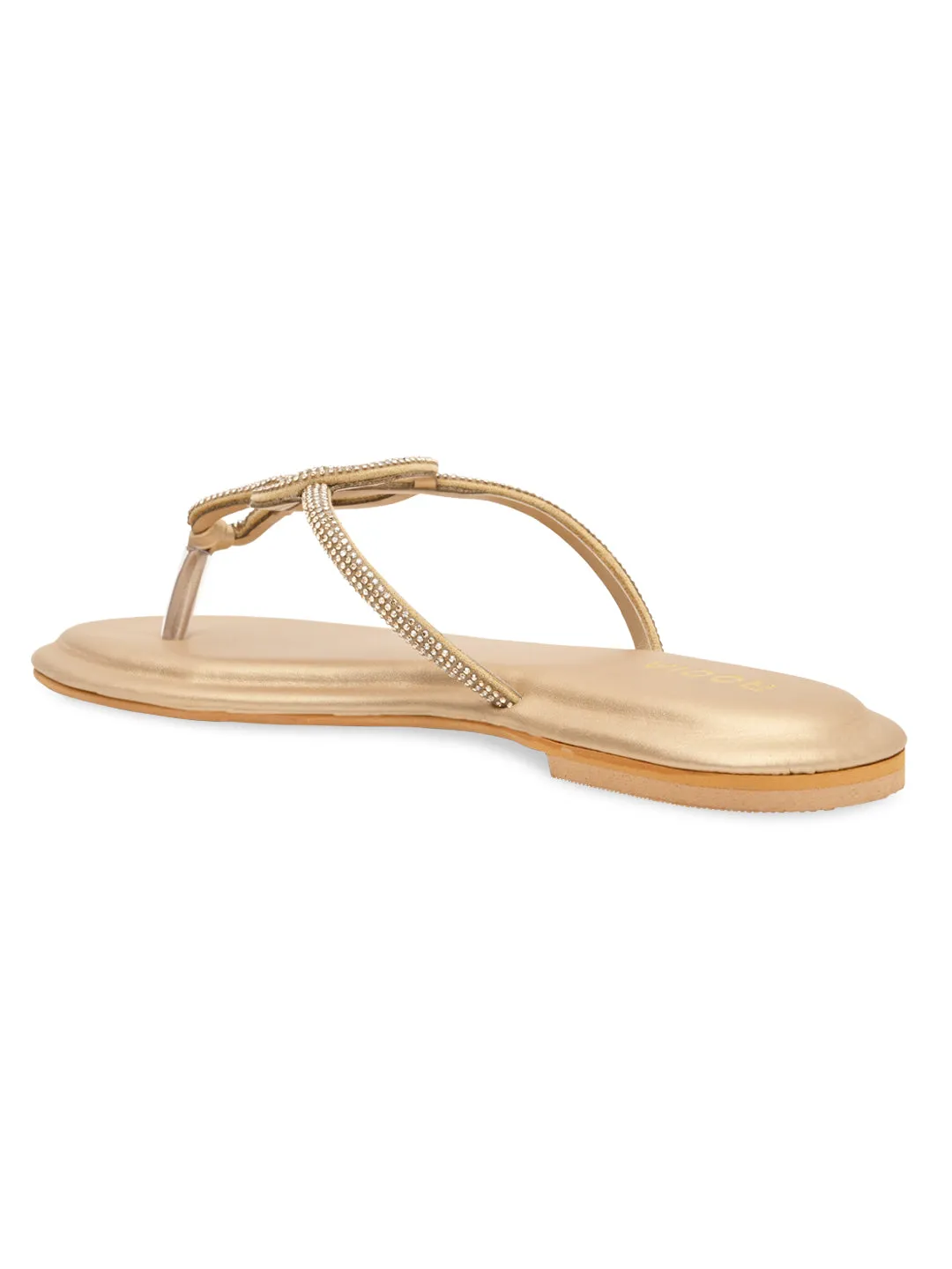 Rocia By Regal Gold Women Classy Diamond Flats