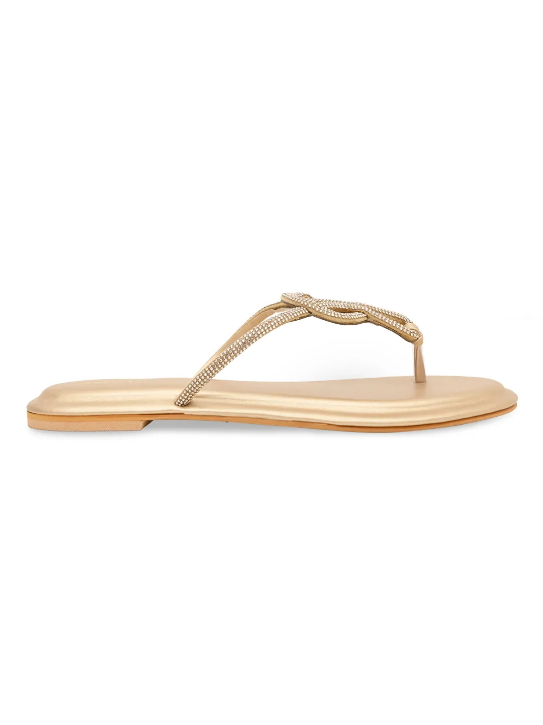 Rocia By Regal Gold Women Classy Diamond Flats