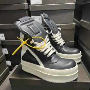 Round Designer Women Ankle Boot Platform 6cm Original Casual Luxury Girl Dress Geobasket Black Leather Zip Flat Street Shoe