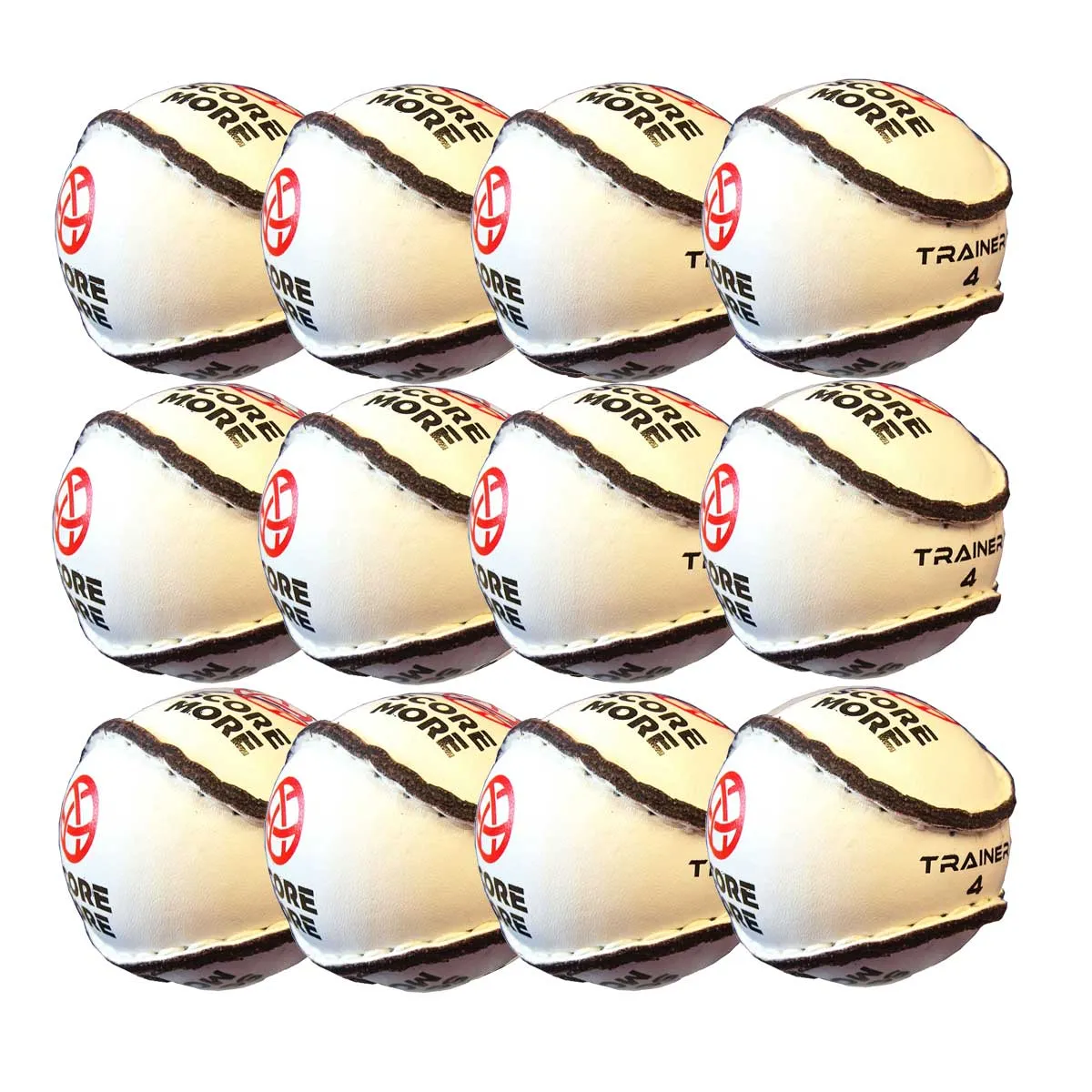 Score More Training Sliotar Size 4 White Pack of 12