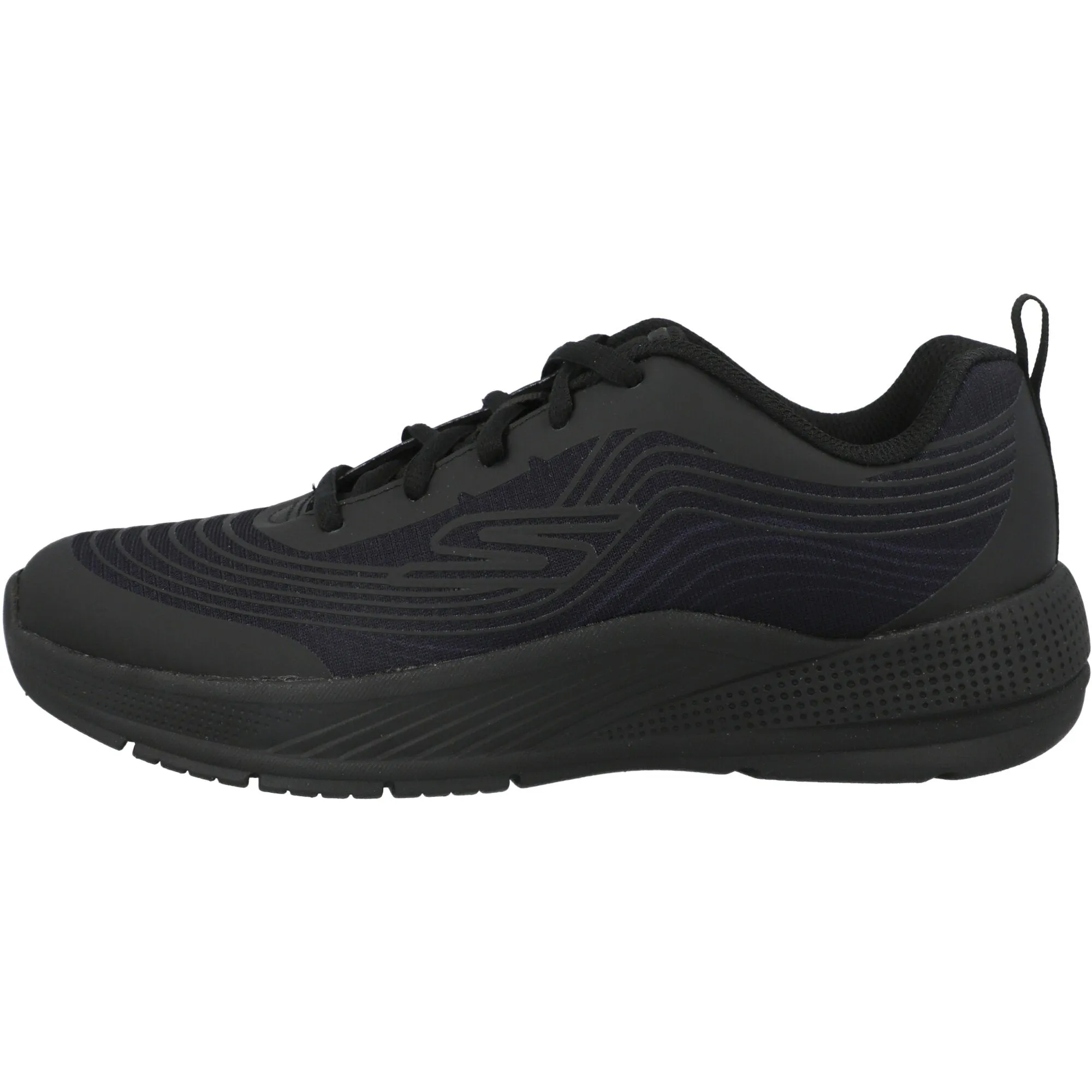 Skechers Microspec Advance Black Lace-Up Shoes