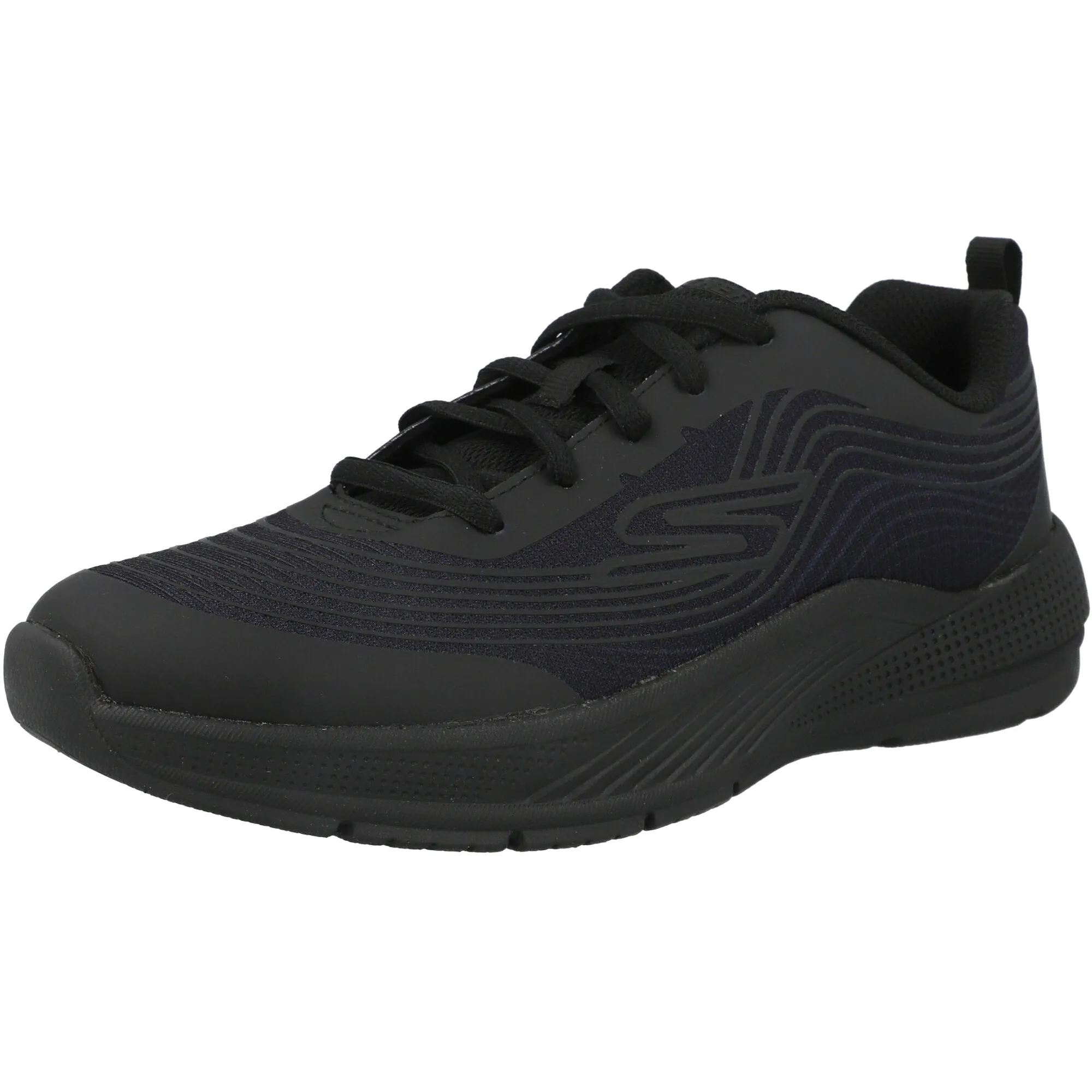 Skechers Microspec Advance Black Lace-Up Shoes
