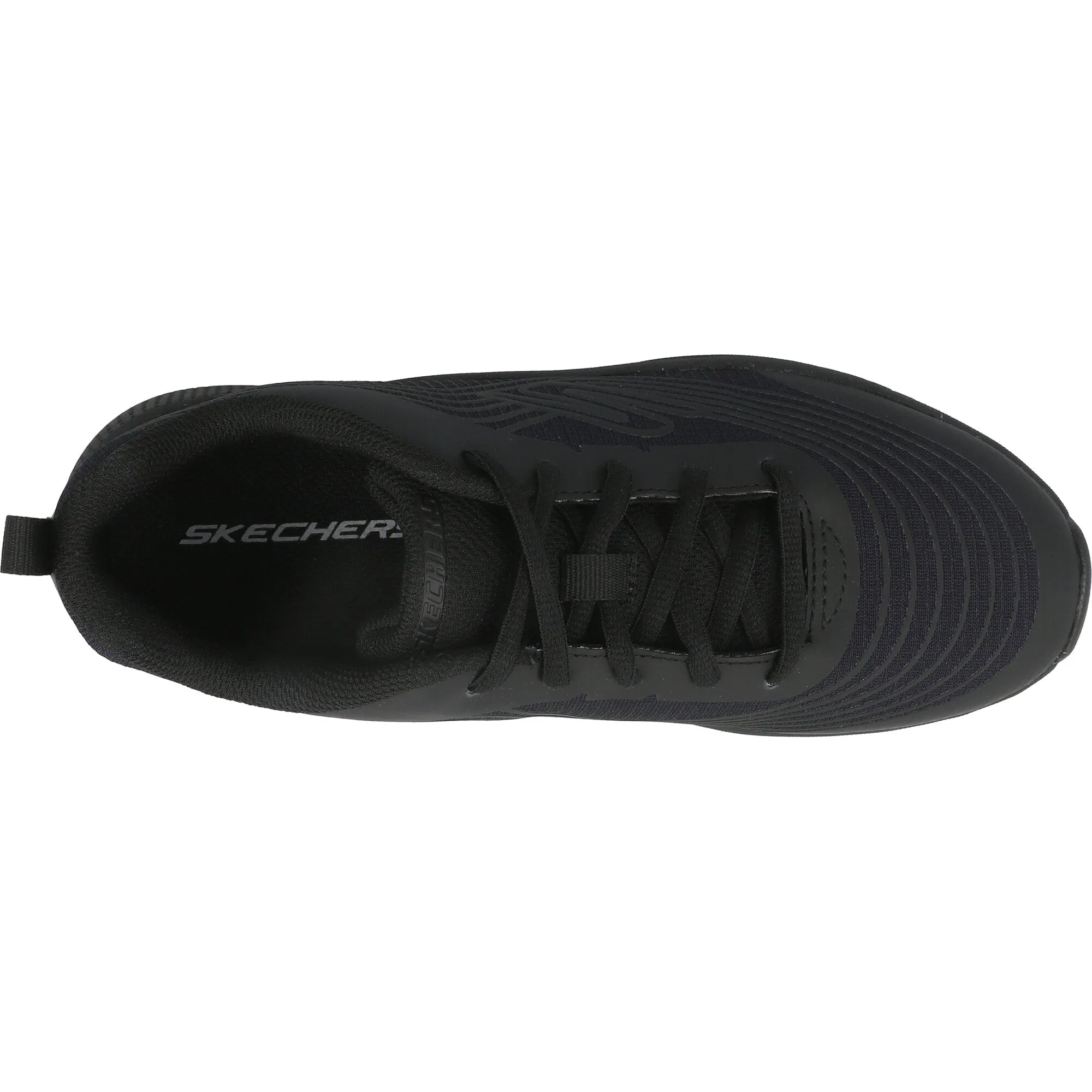 Skechers Microspec Advance Black Lace-Up Shoes