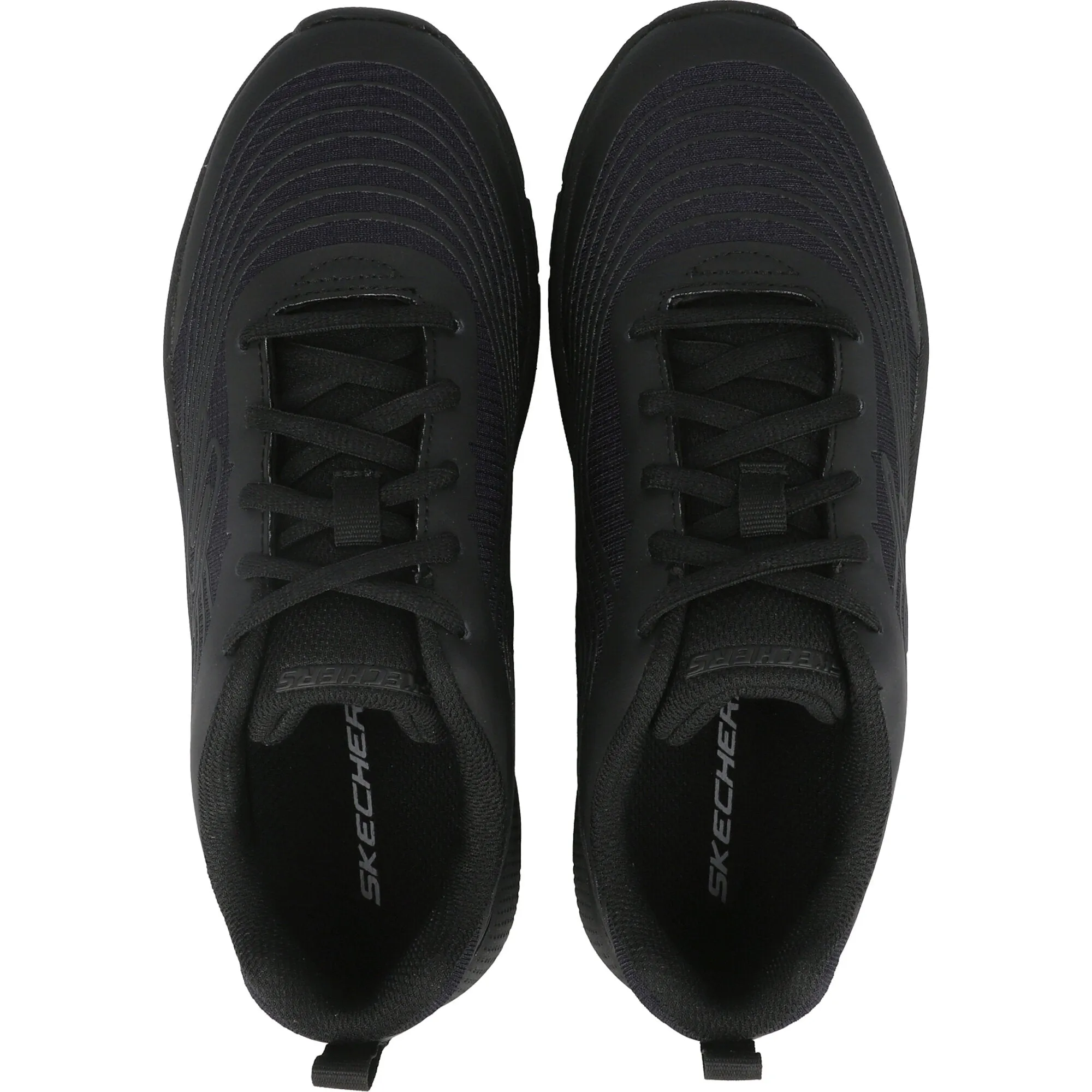 Skechers Microspec Advance Black Lace-Up Shoes