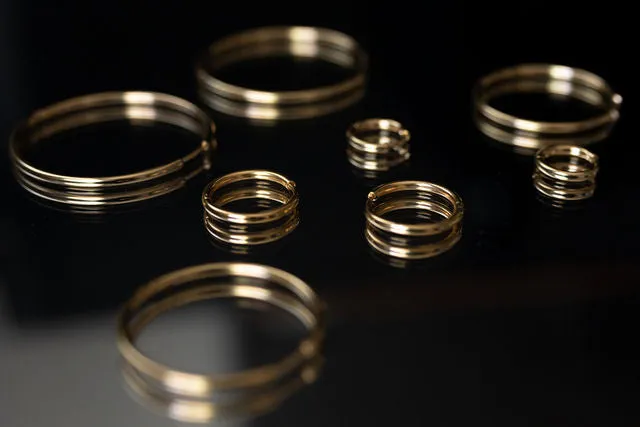 Small Modern Hoops - Gold