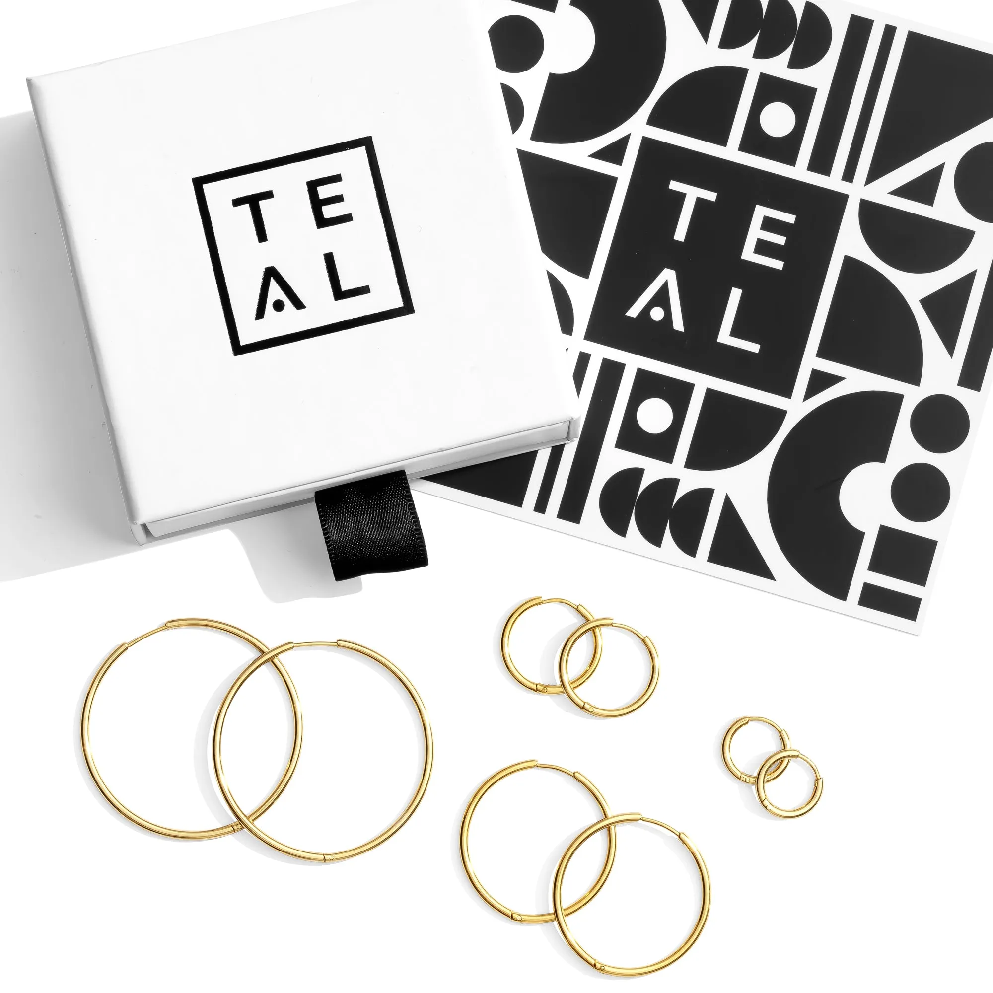 Small Modern Hoops - Gold