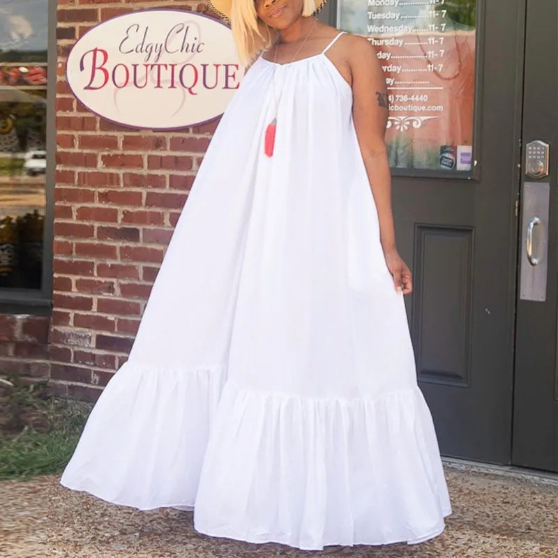 Solid Sleeveless Big Swing Casual Dress
