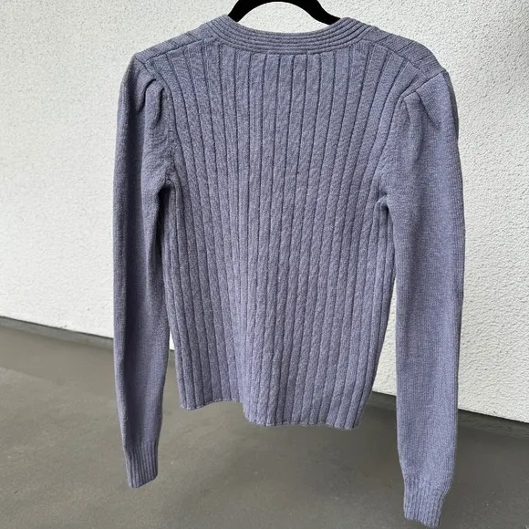 Splendid Cardigan Sweater Ribbed Knit Button Front Long Sleeve Lilac S NWT