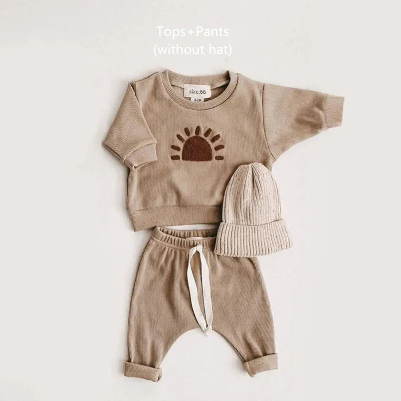 Spring Autumn Baby Boy Girls Clothes Cotton Girl Clothing Sets Long-Sleeved Sweatshirts Pants Infant Clothes 2pcs Suit Outfits