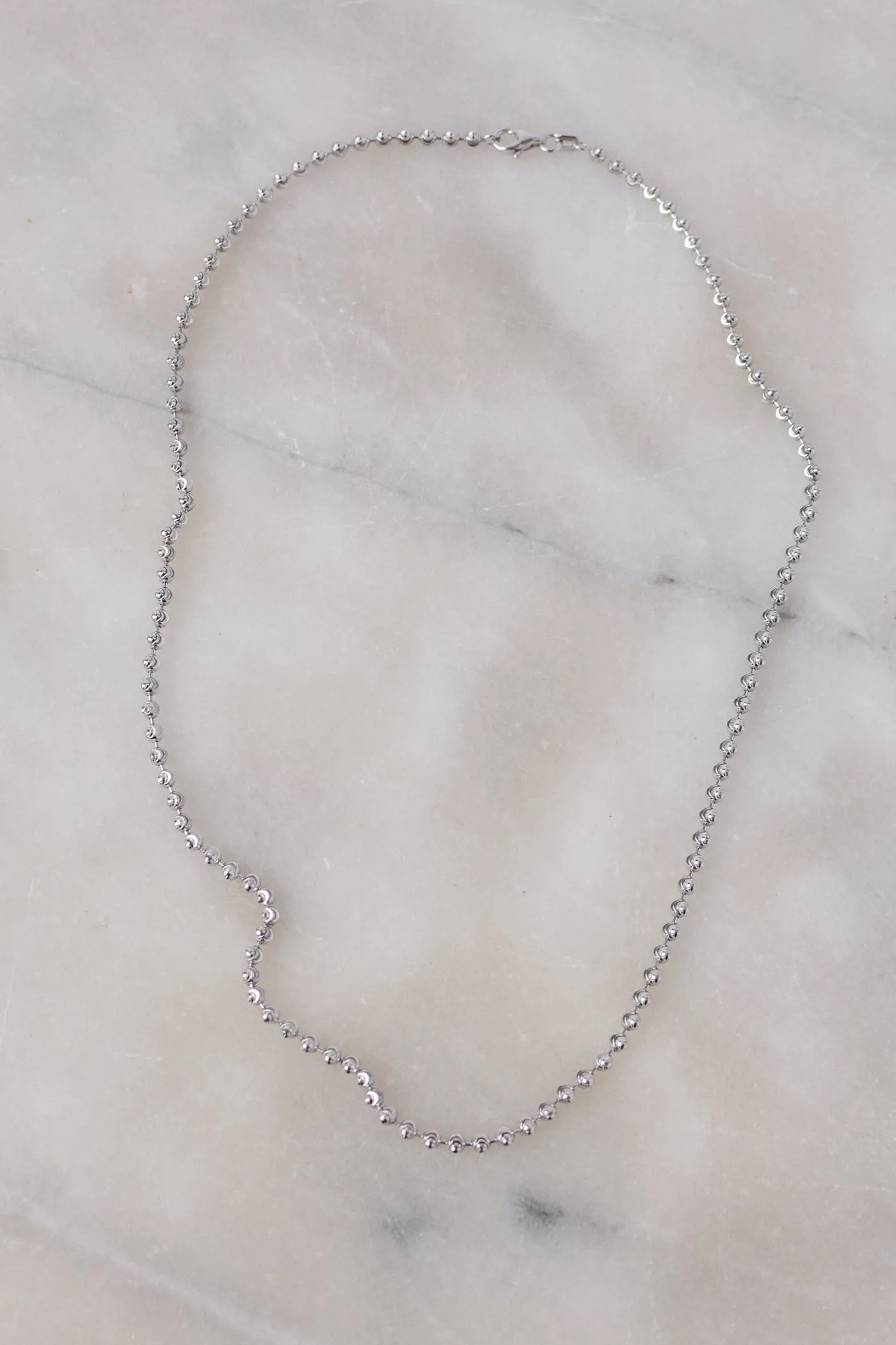 Sterling Silver Moon Cut Chain Necklace ~ 18"