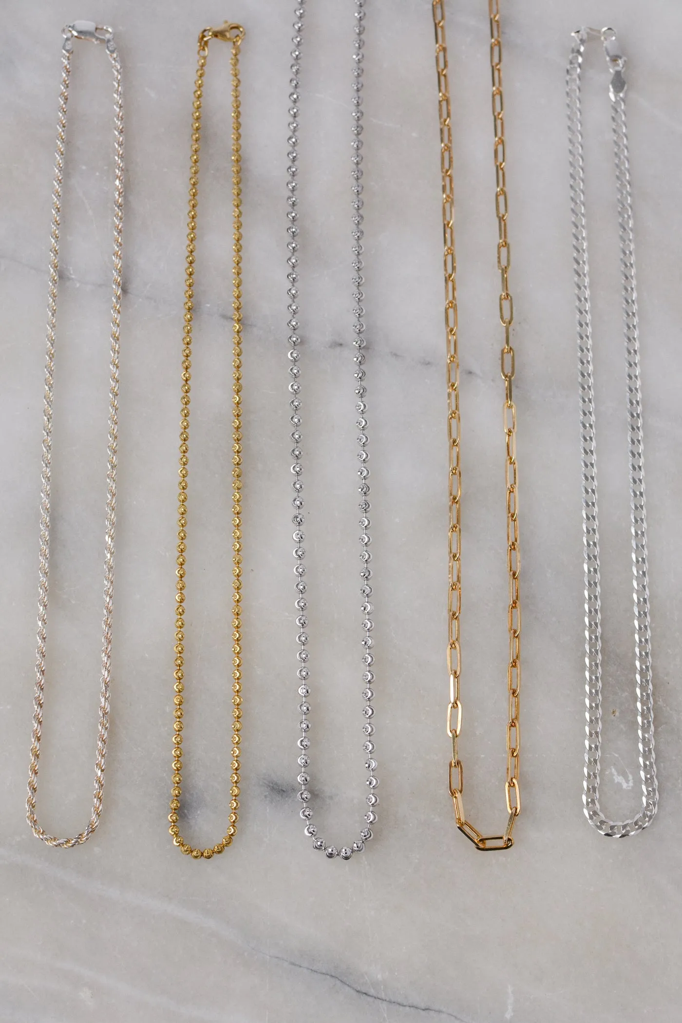 Sterling Silver Moon Cut Chain Necklace ~ 18"