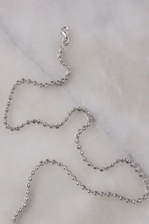 Sterling Silver Moon Cut Chain Necklace ~ 18"