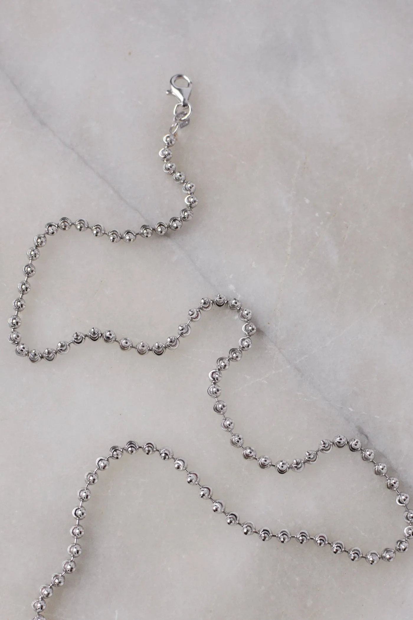 Sterling Silver Moon Cut Chain Necklace ~ 18"