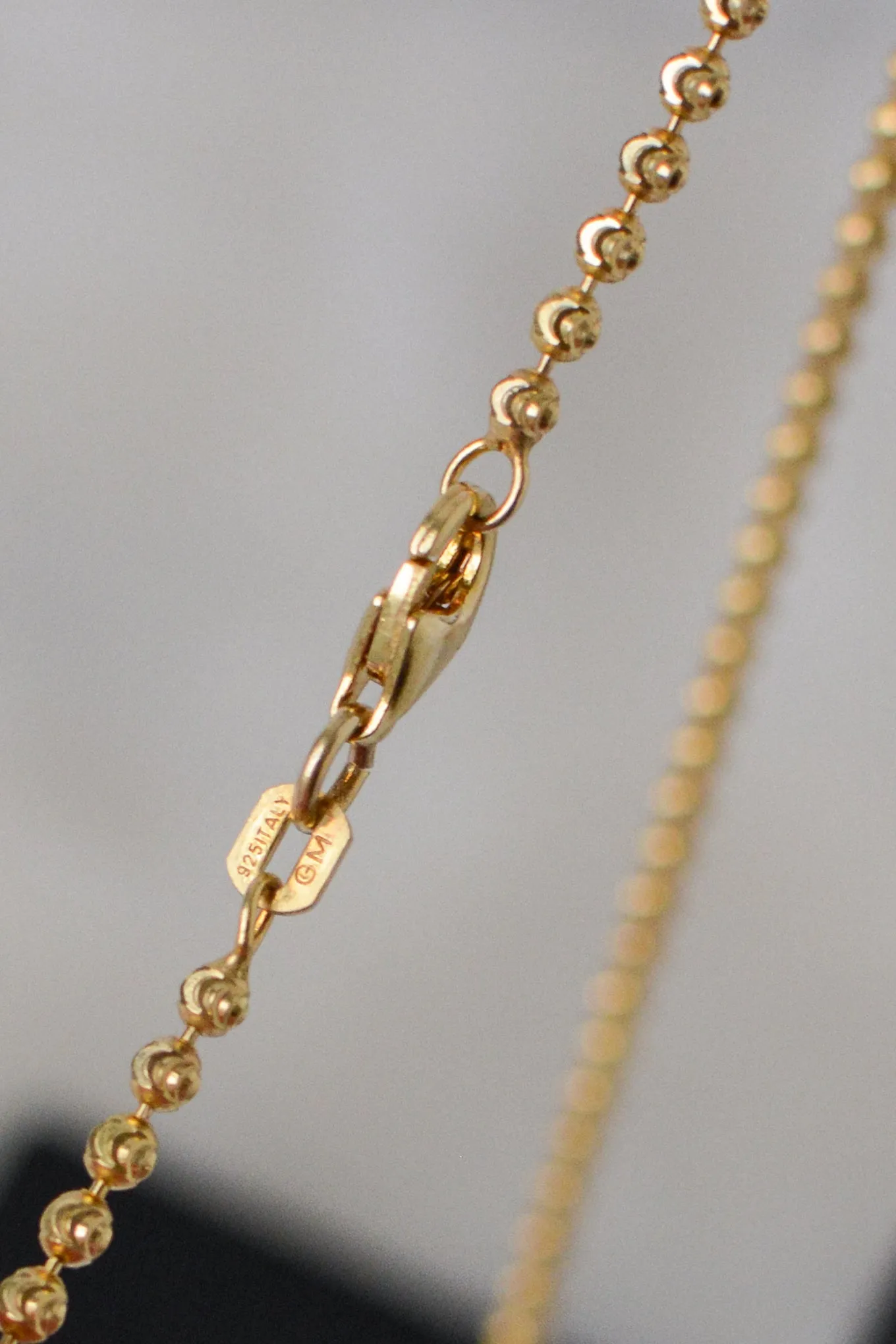 Sterling Silver Moon Cut Chain Necklace ~ 18"