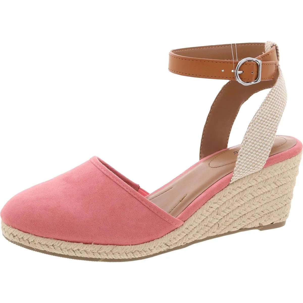 Style & Co. Womens Mailena Open Back Suede Espadrille Heels