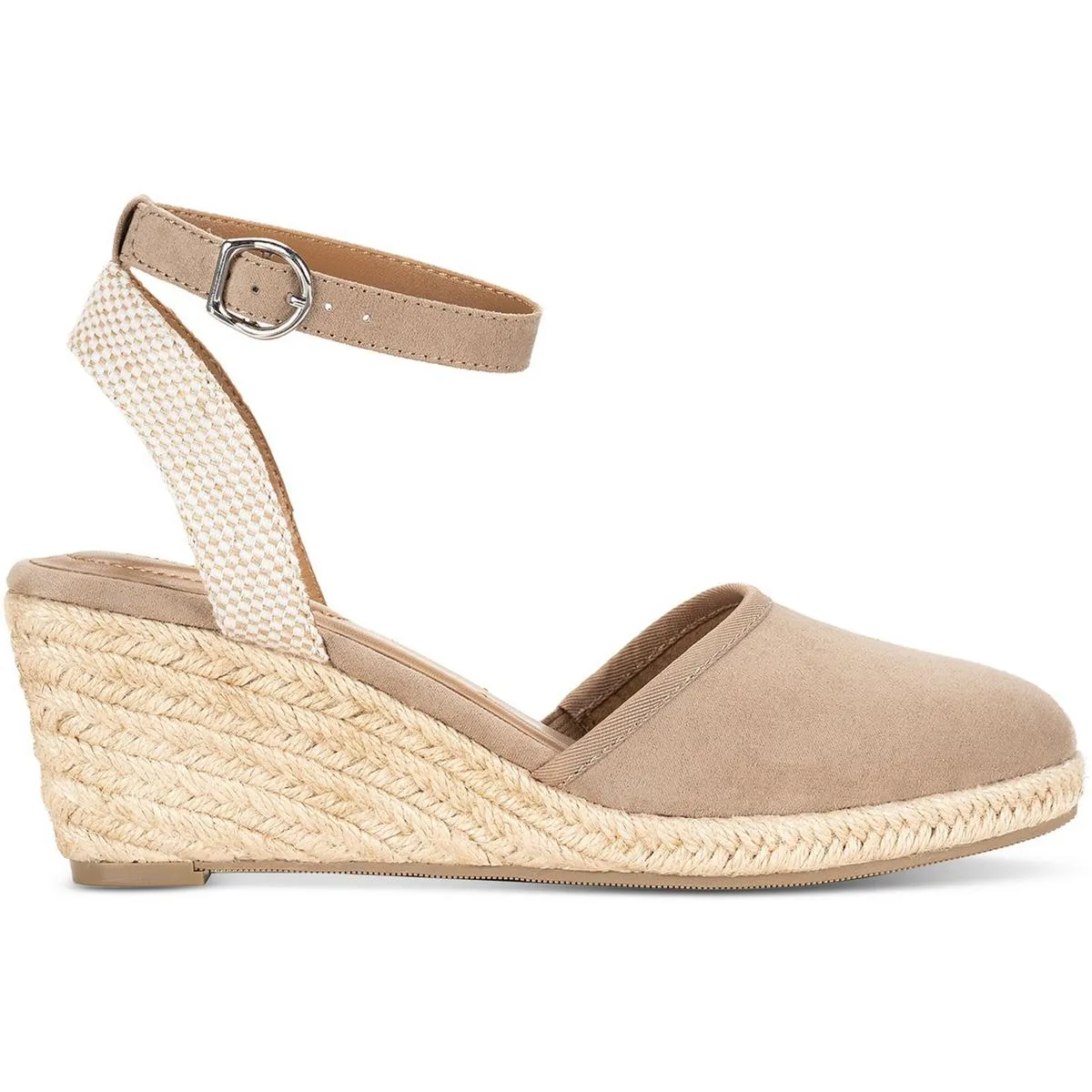 Style & Co. Womens Mailena Open Back Suede Espadrille Heels