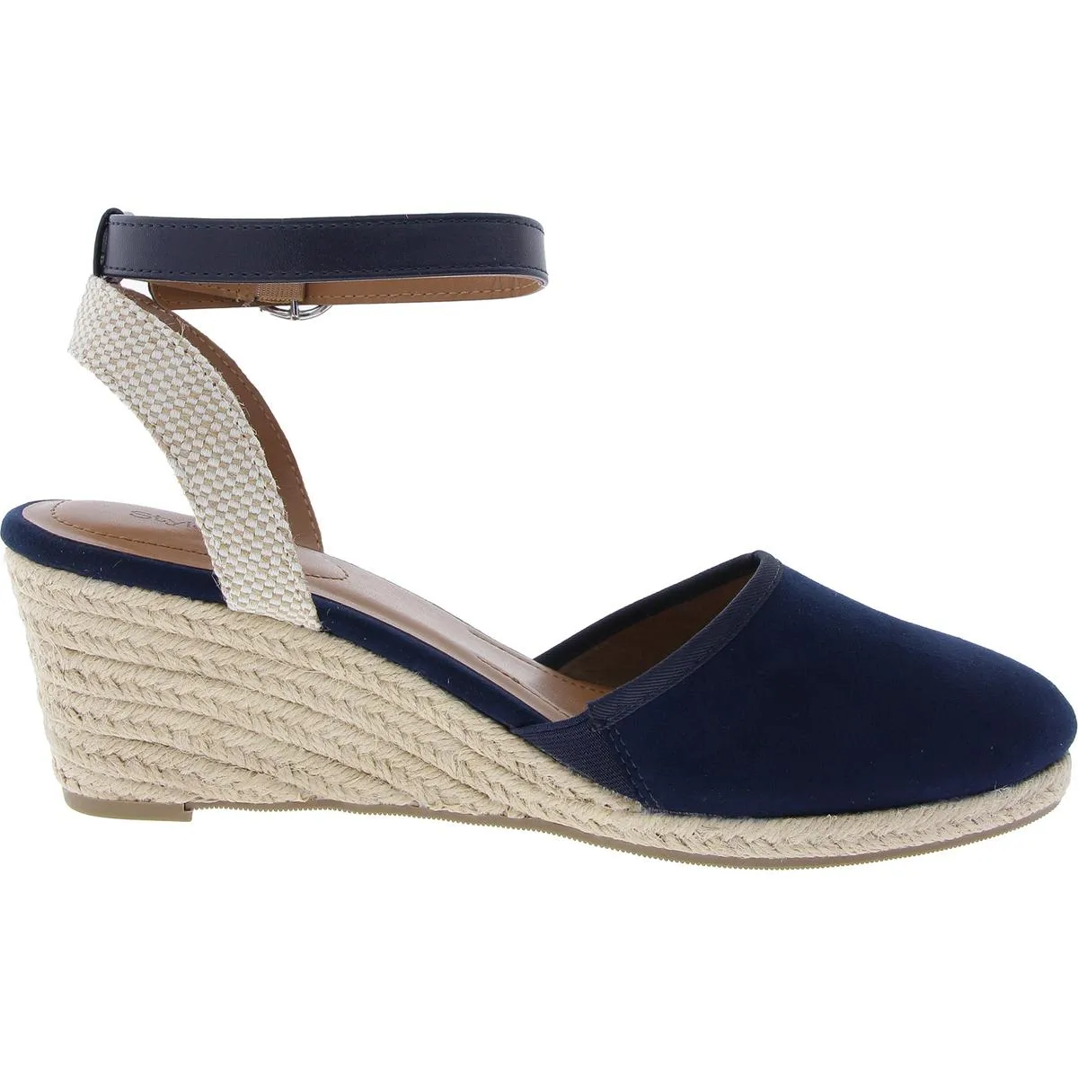 Style & Co. Womens Mailena Open Back Suede Espadrille Heels