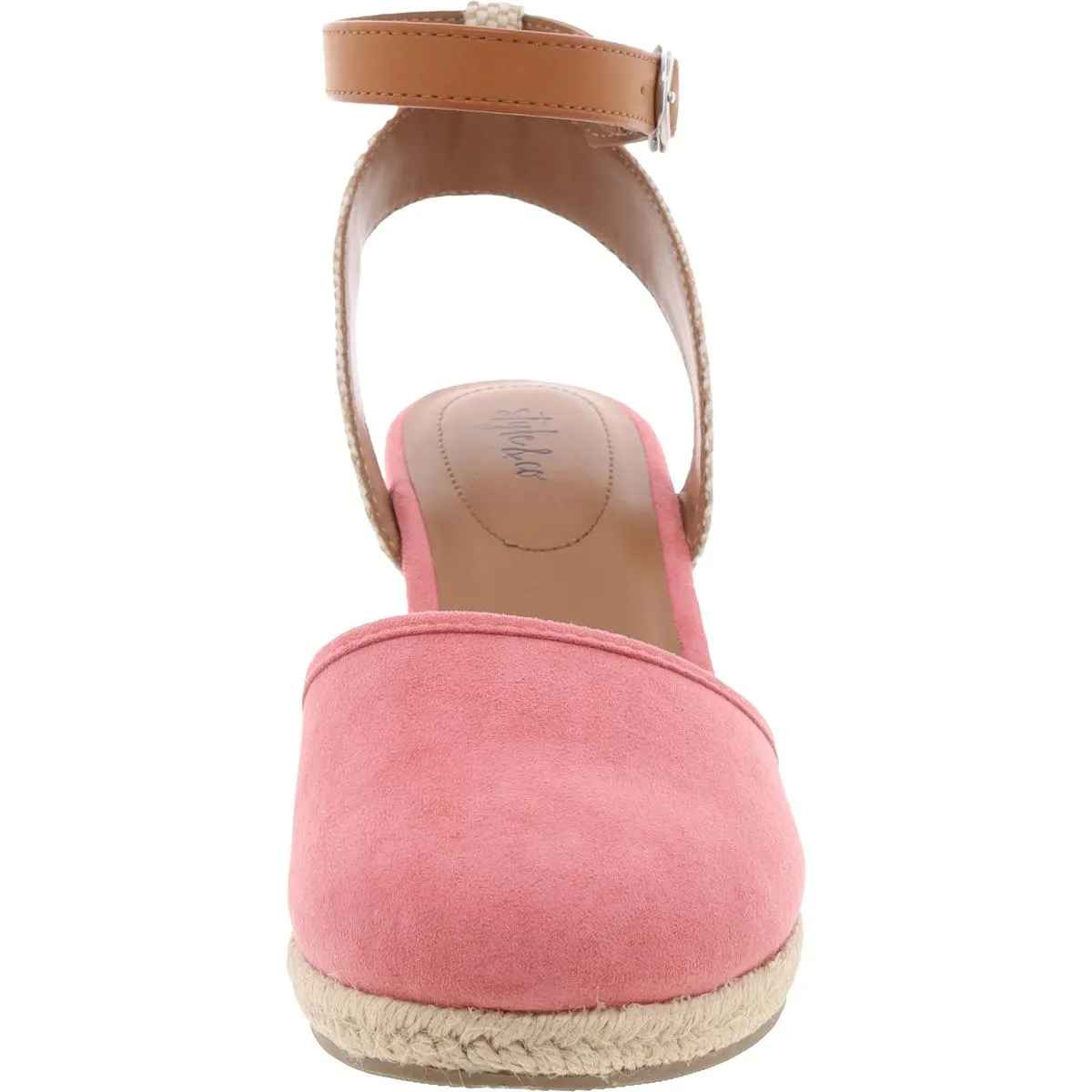 Style & Co. Womens Mailena Open Back Suede Espadrille Heels