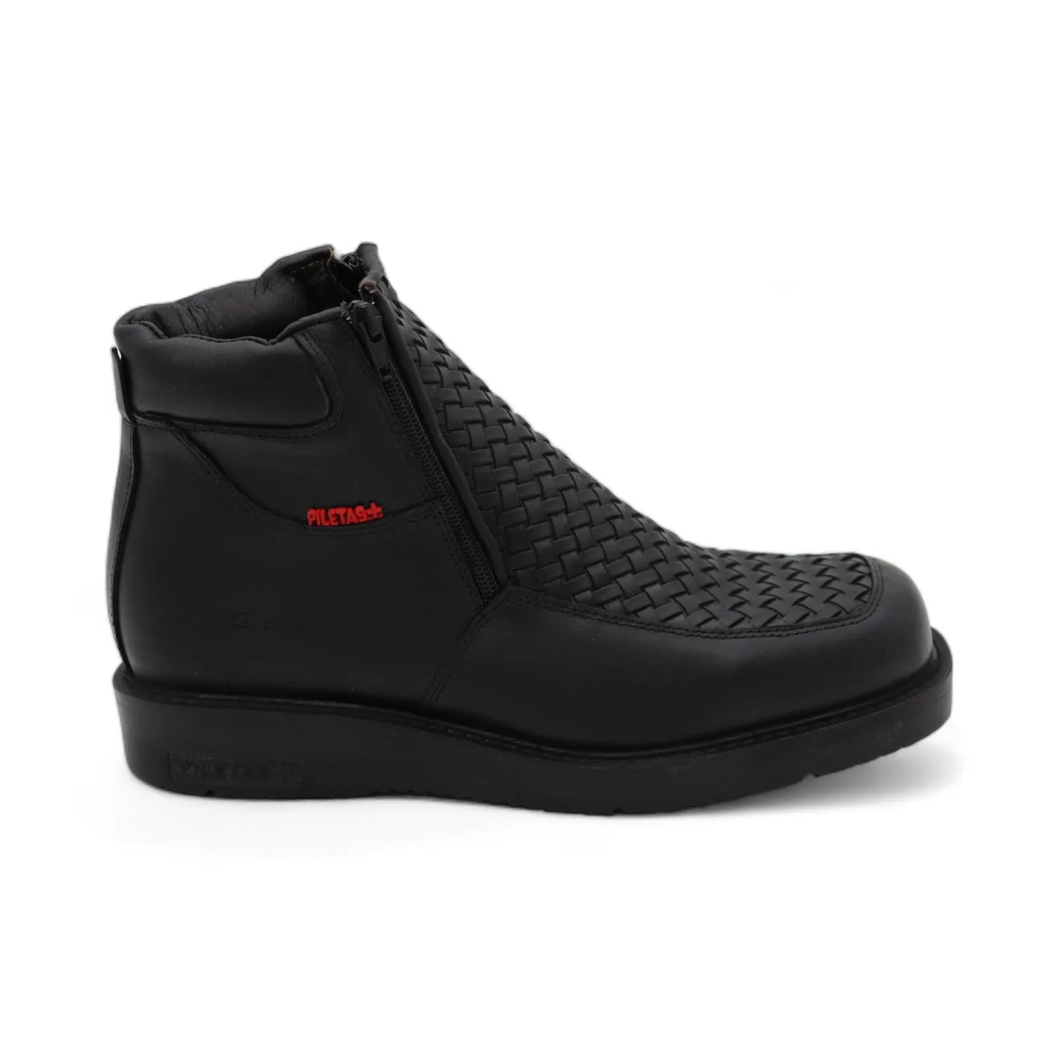 Tejido Men's Black Leather Short Boots