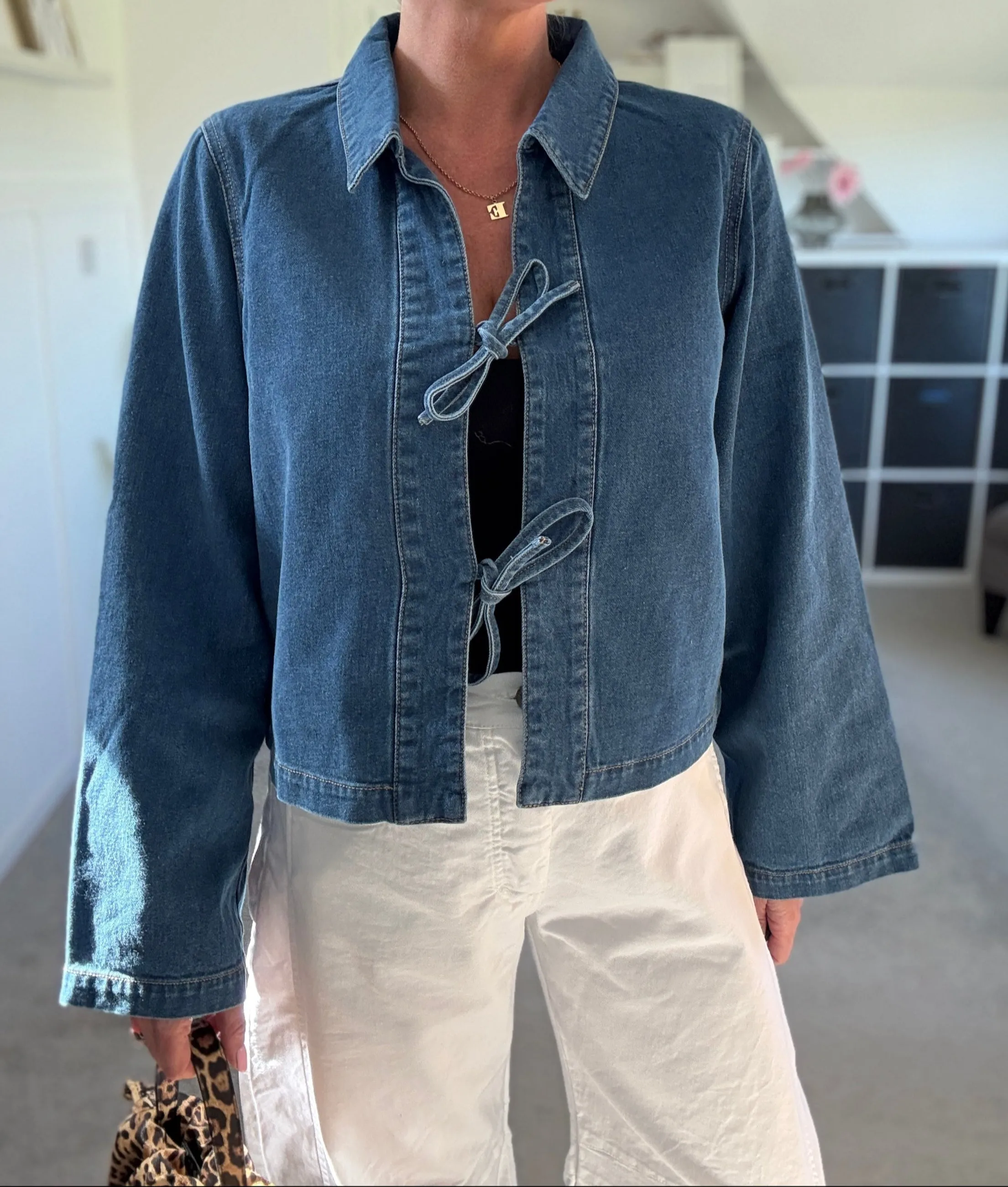 Thora Denim Bow Tie Jacket