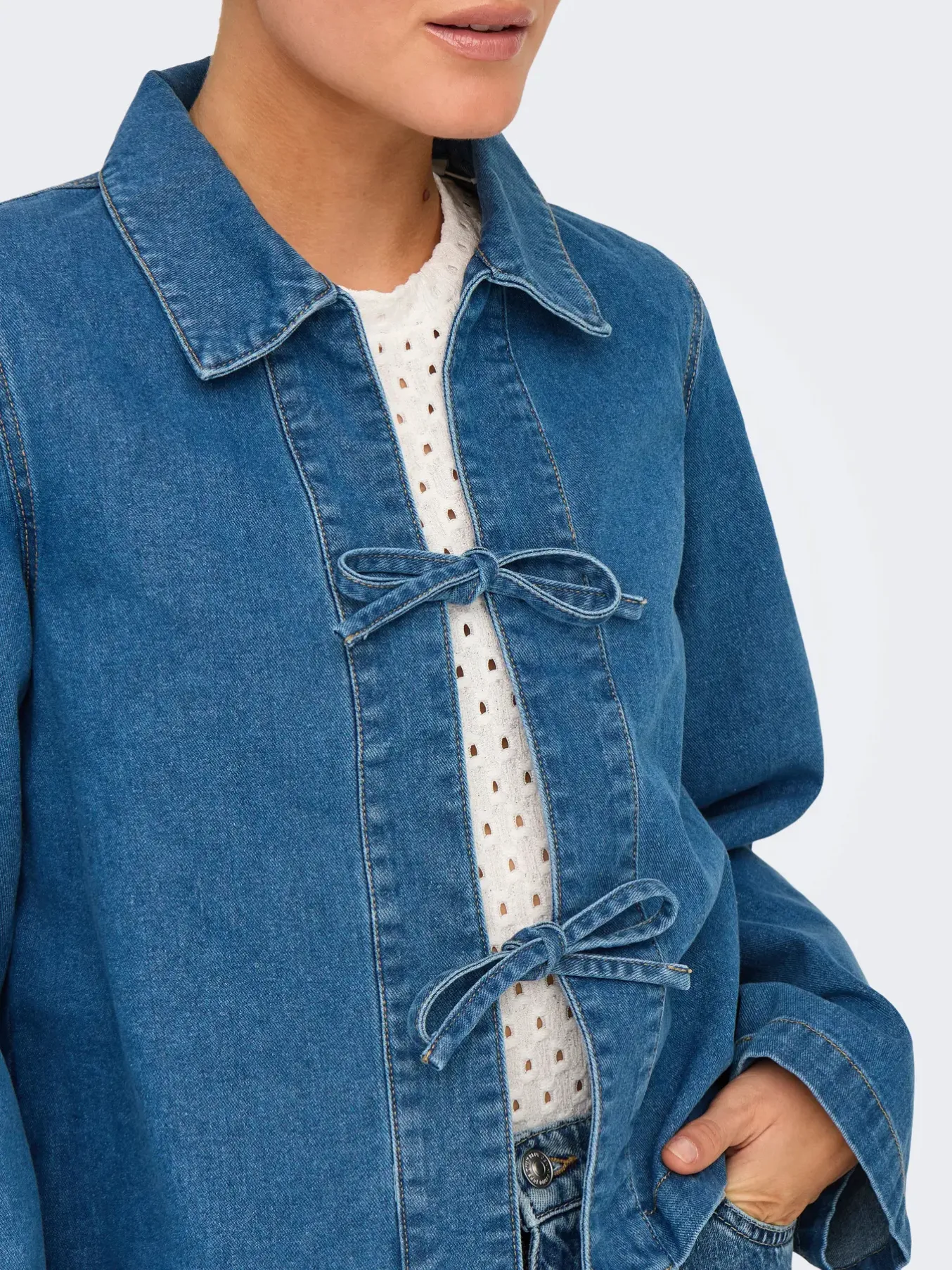 Thora Denim Bow Tie Jacket