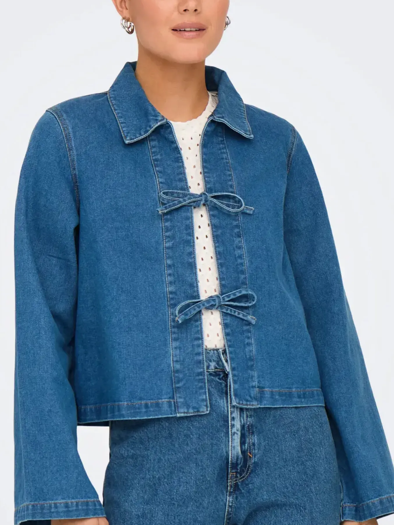 Thora Denim Bow Tie Jacket