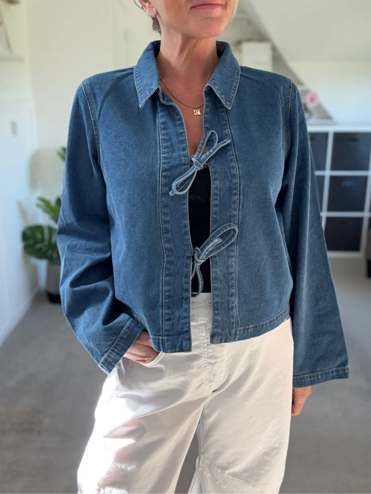 Thora Denim Bow Tie Jacket