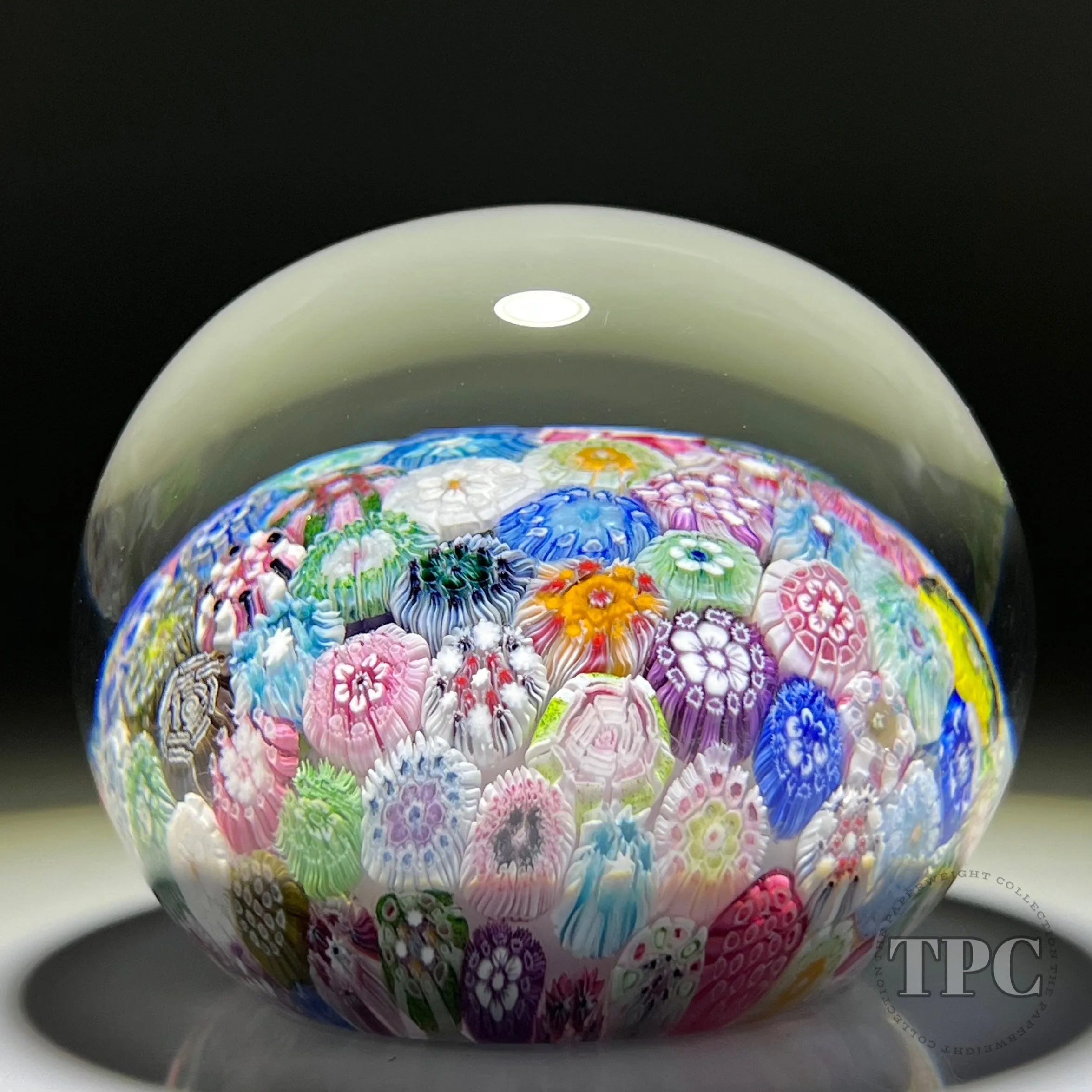 Tomasz Gondek 2022 Glass Art Paperweight Complex Closepack Cascading Millefiori with Rose Canes