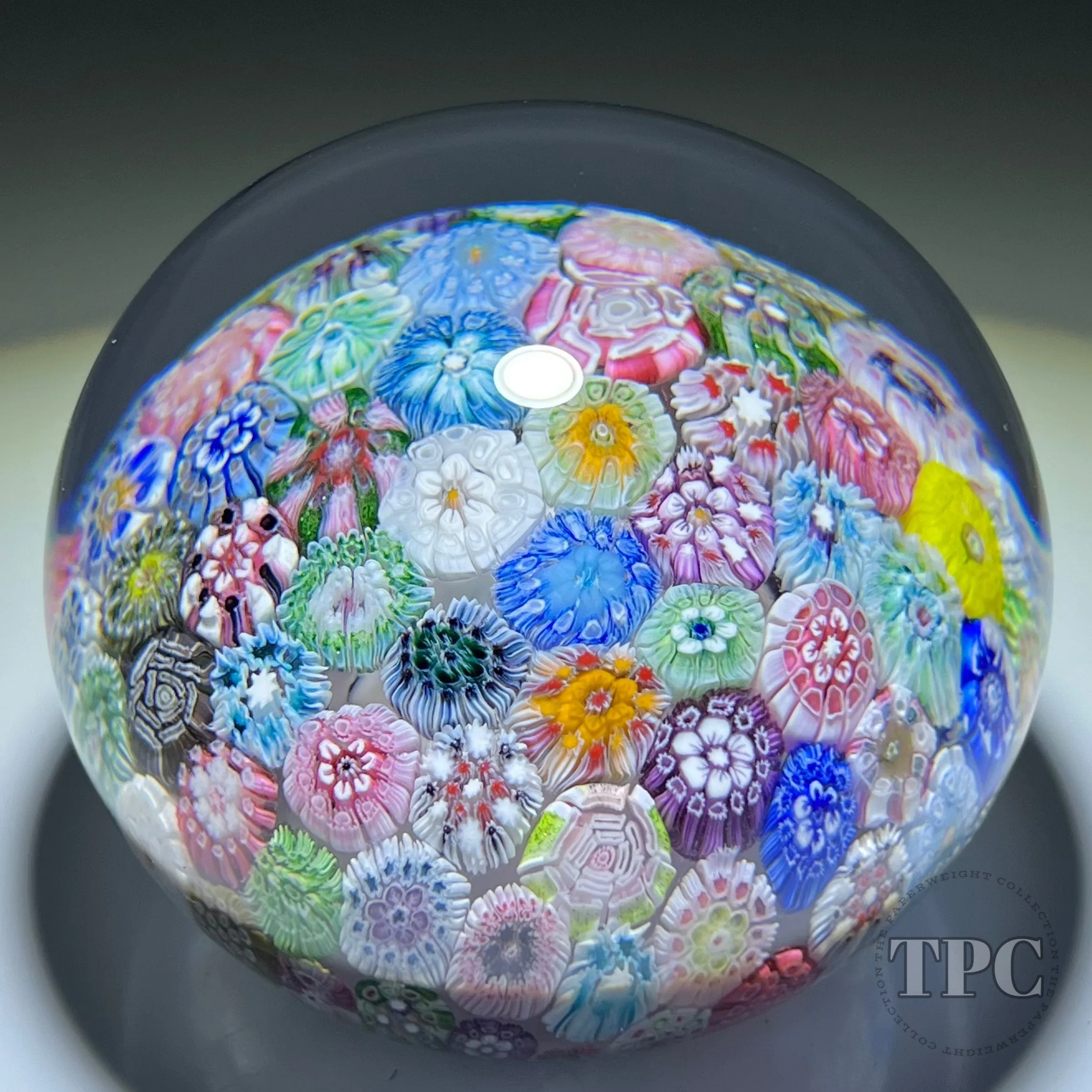 Tomasz Gondek 2022 Glass Art Paperweight Complex Closepack Cascading Millefiori with Rose Canes