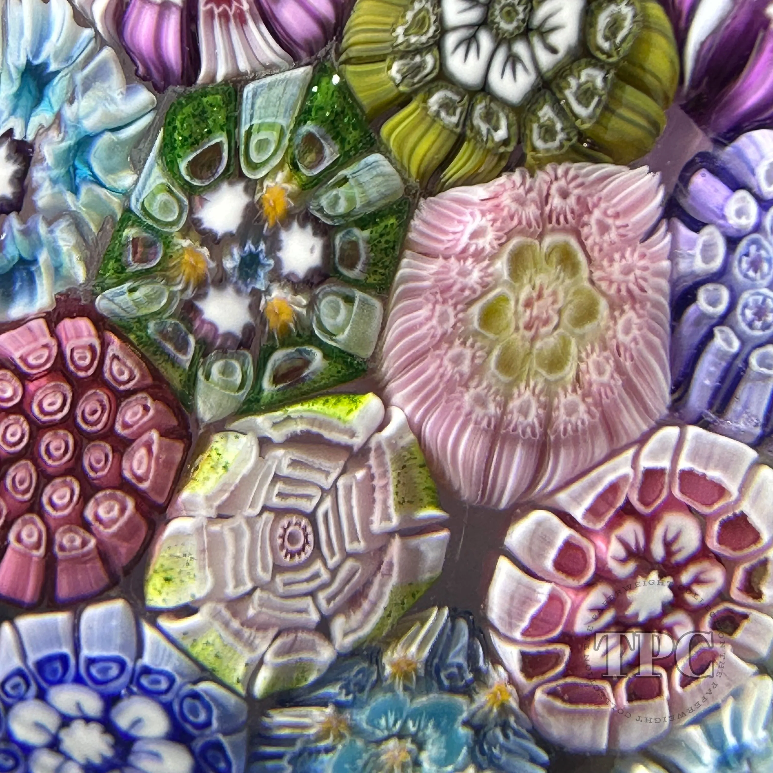 Tomasz Gondek 2022 Glass Art Paperweight Complex Closepack Cascading Millefiori with Roses