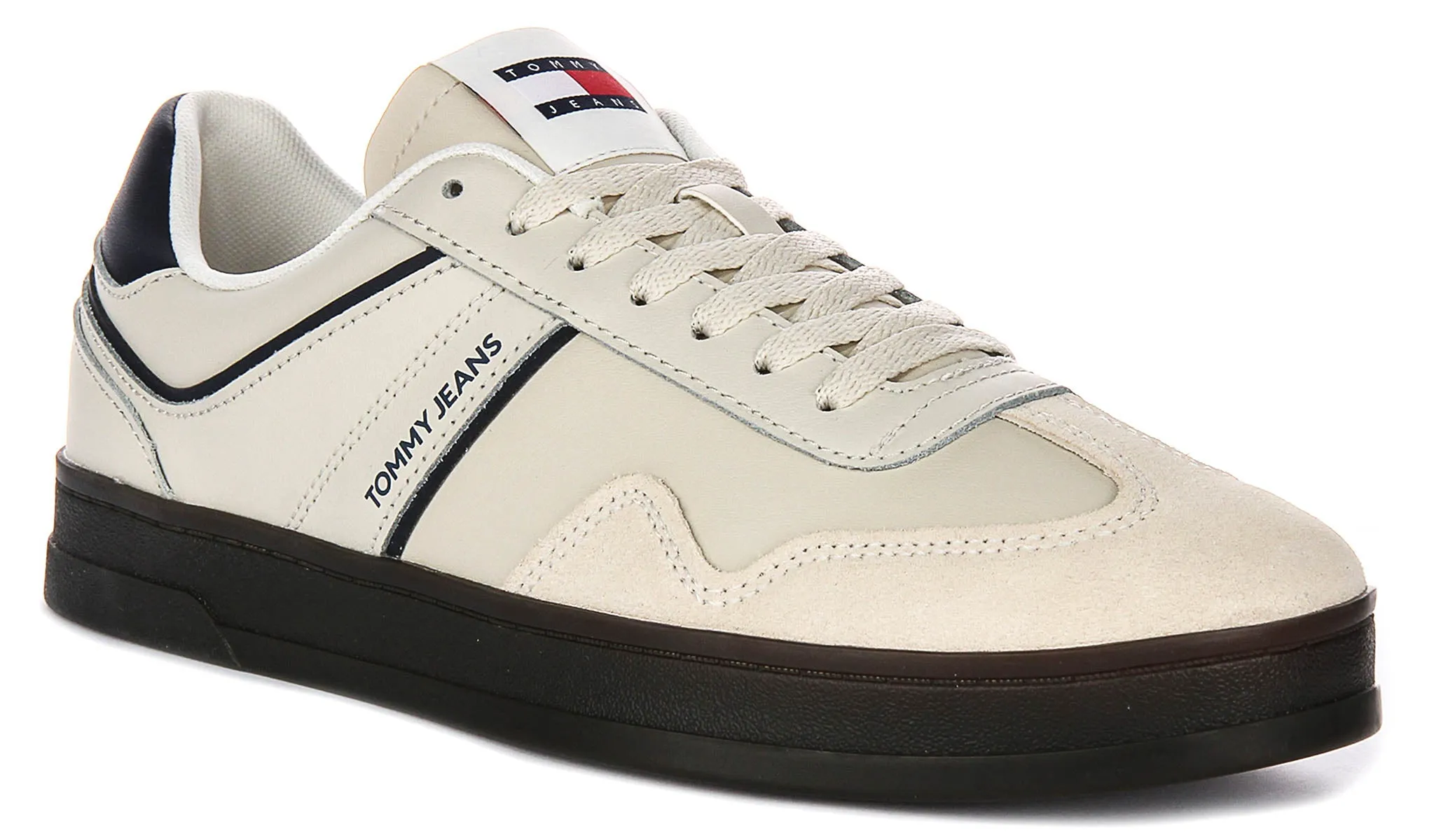 Tommy Jeans Greenwich Leather In Cream For Men