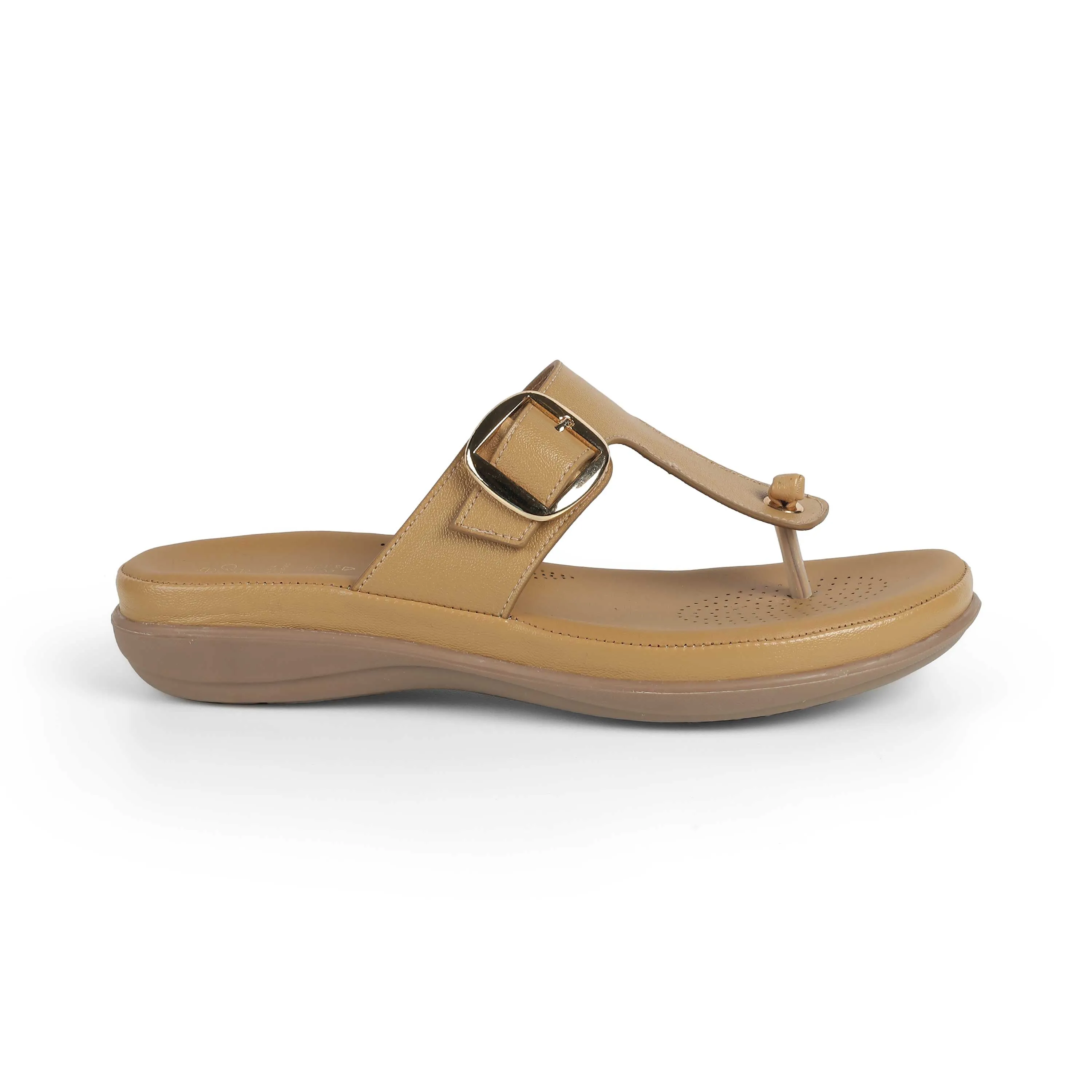 Tresmode Esop Beige Women's Casual Platform Flats
