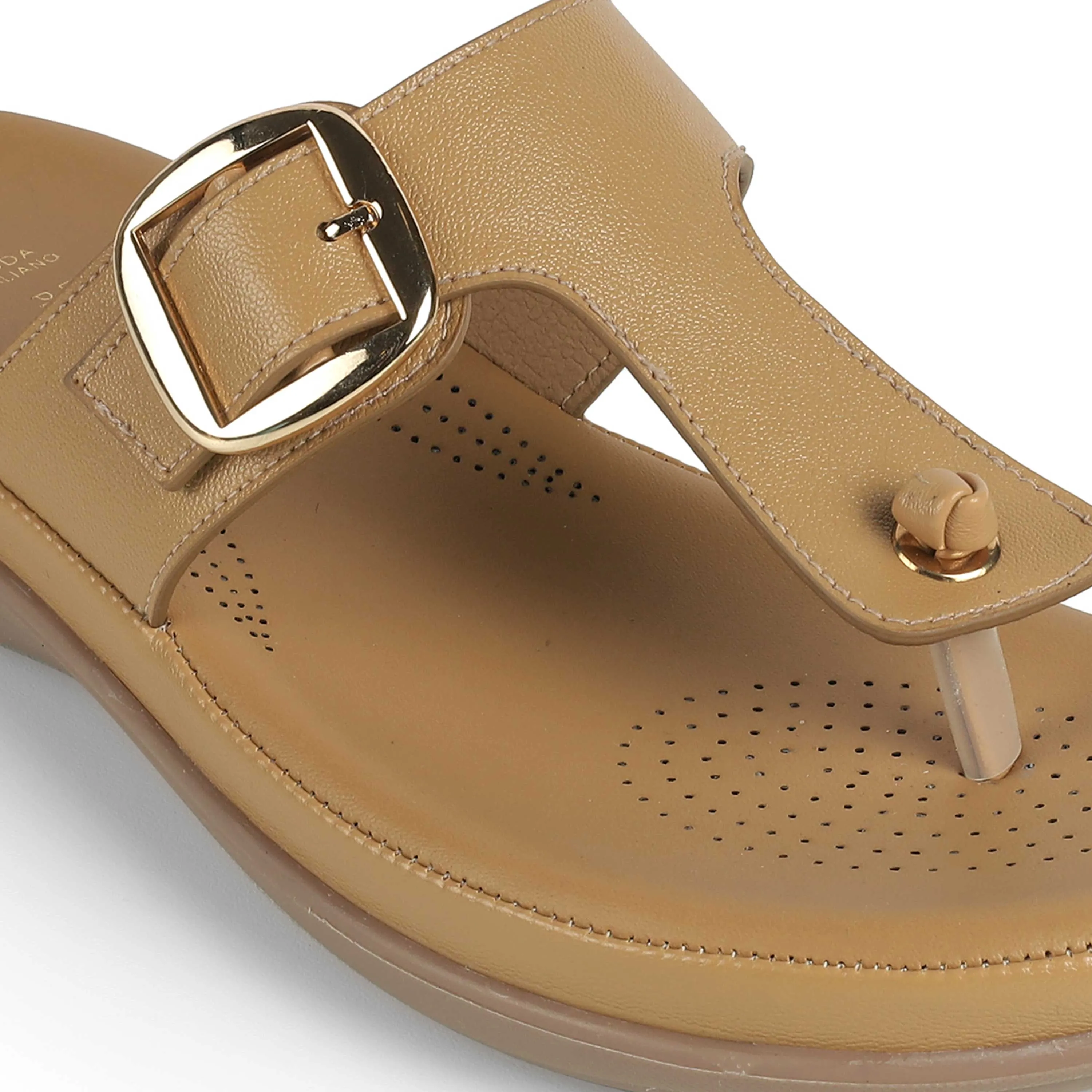Tresmode Esop Beige Women's Casual Platform Flats