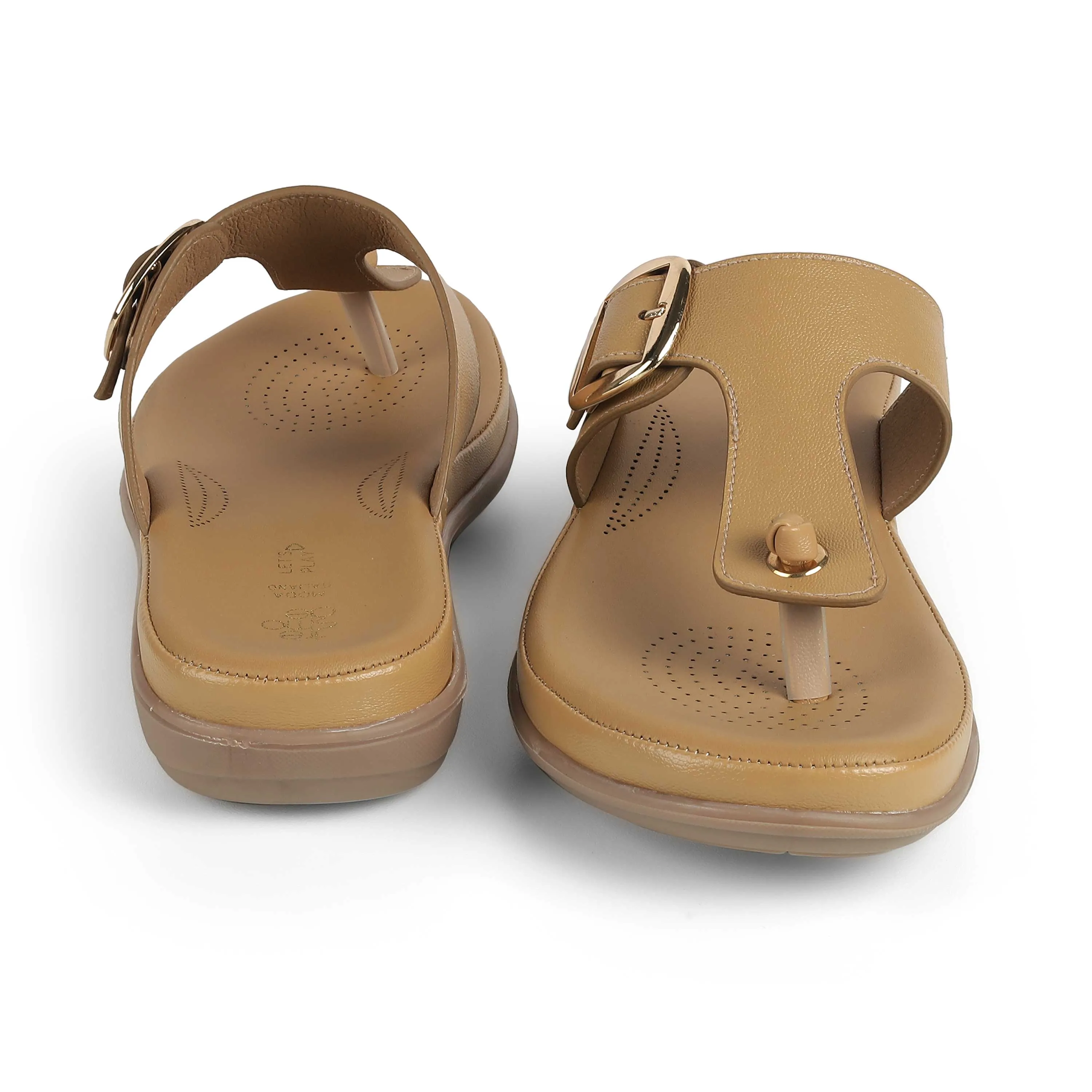 Tresmode Esop Beige Women's Casual Platform Flats