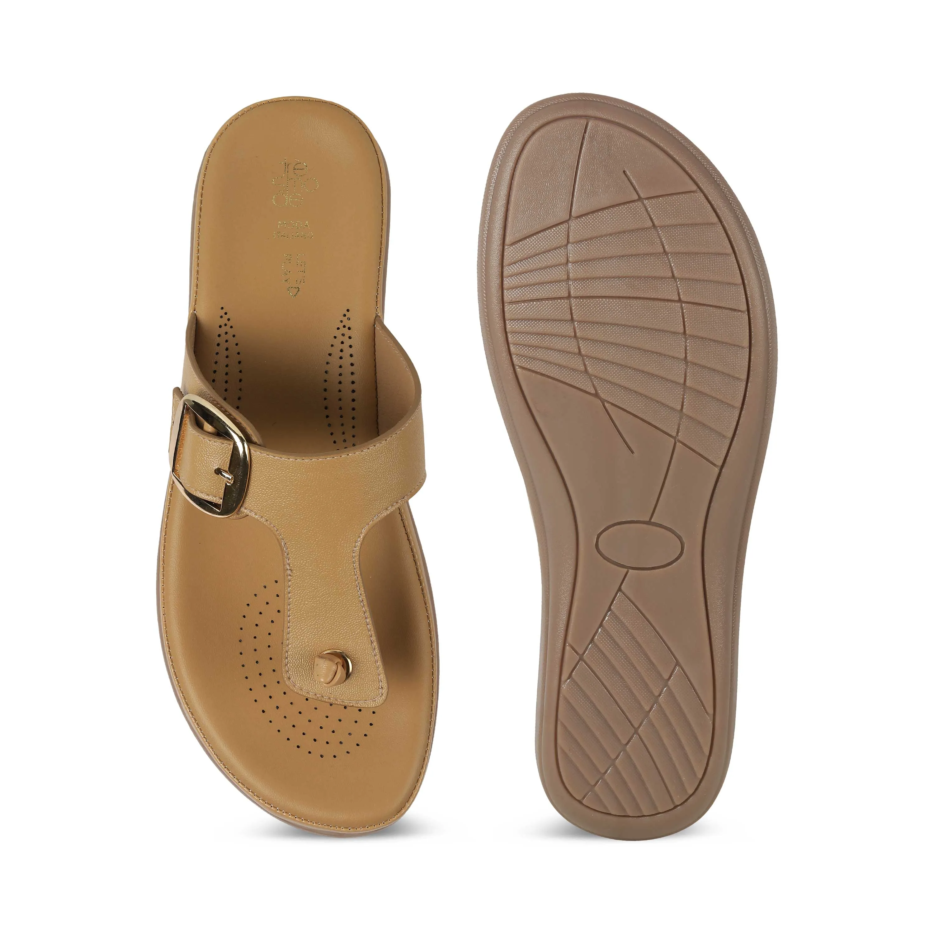 Tresmode Esop Beige Women's Casual Platform Flats