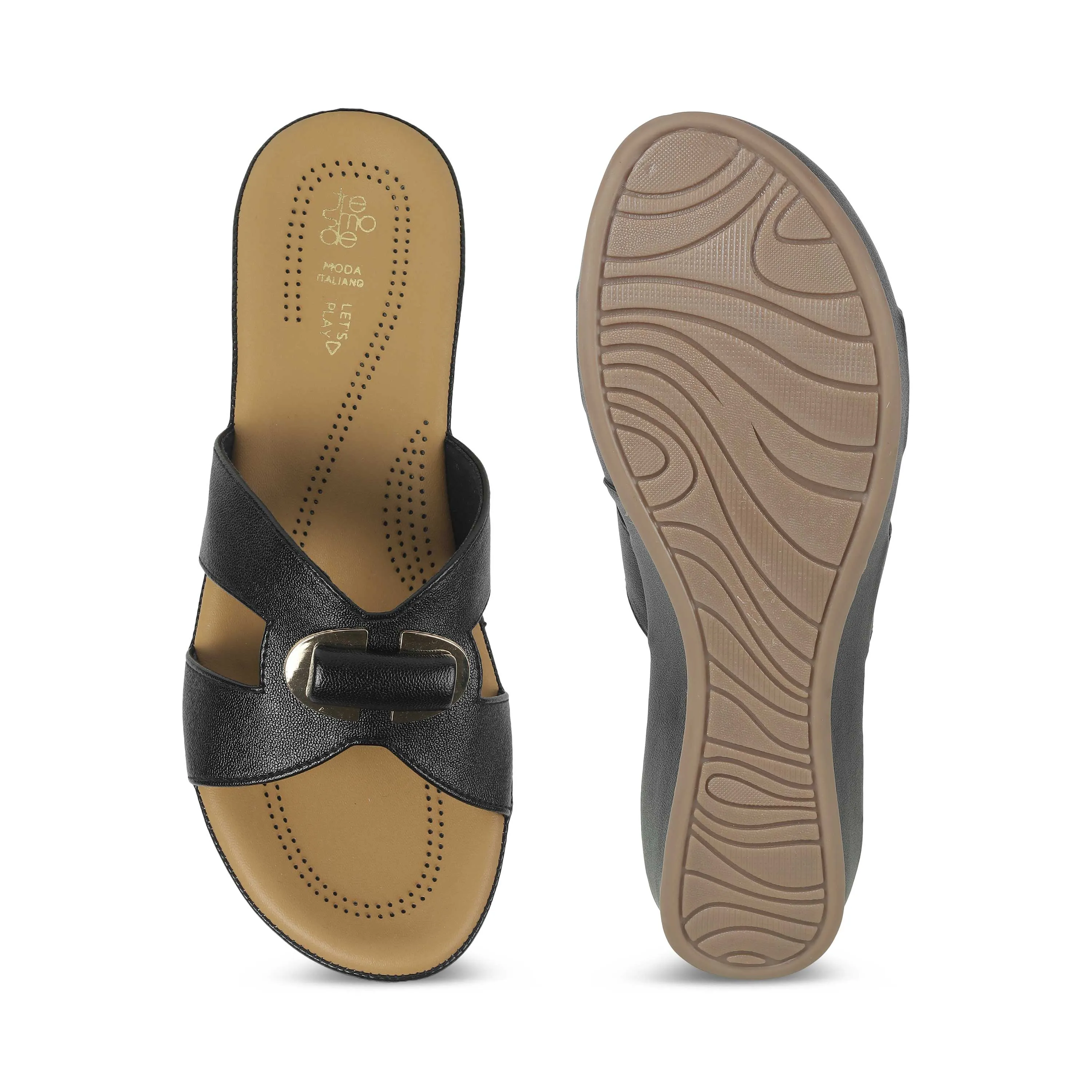 Tresmode Helsinki Black Women's Casual Platform Flats