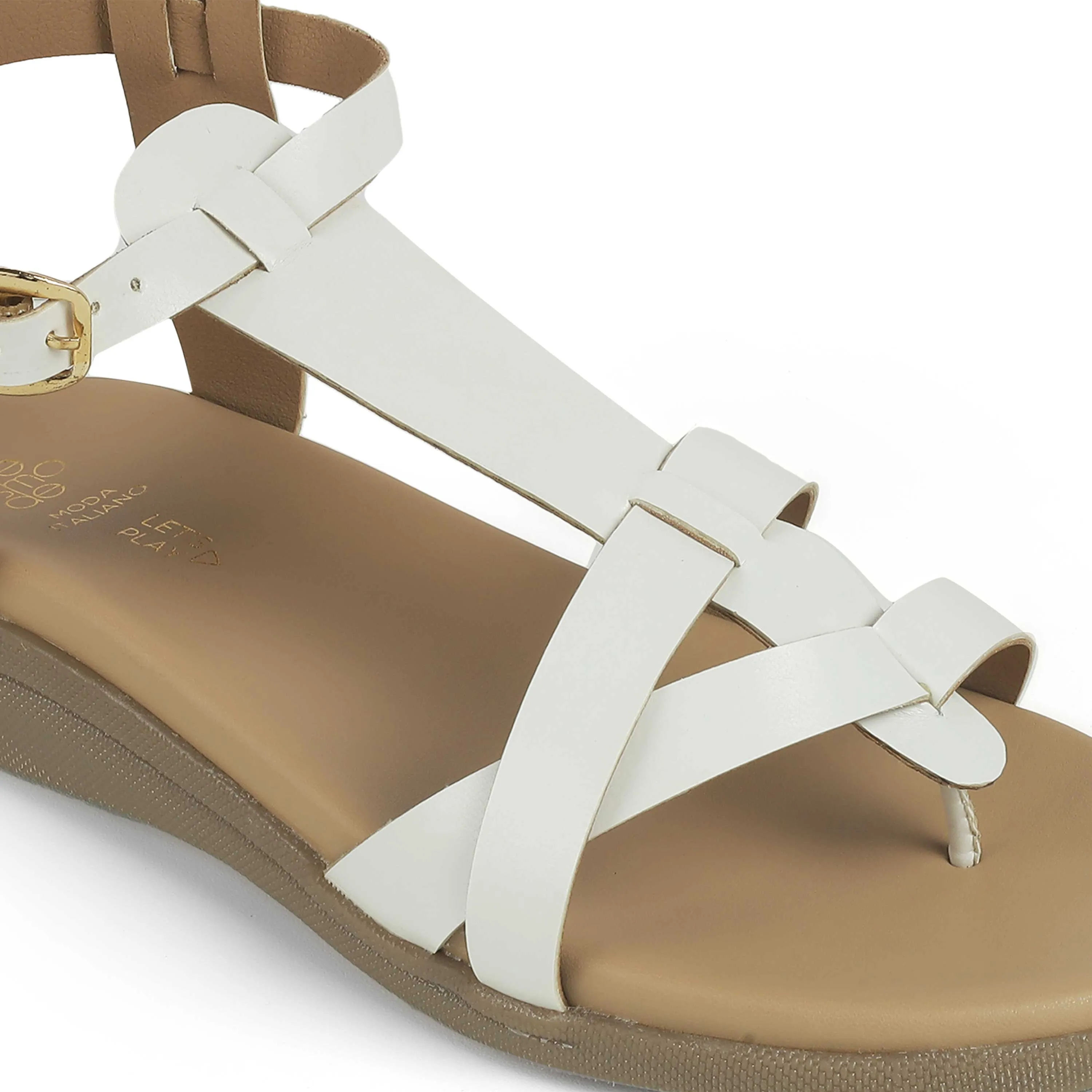 Tresmode Saglad White Women's Casual Platform Flats
