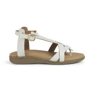 Tresmode Saglad White Women's Casual Platform Flats