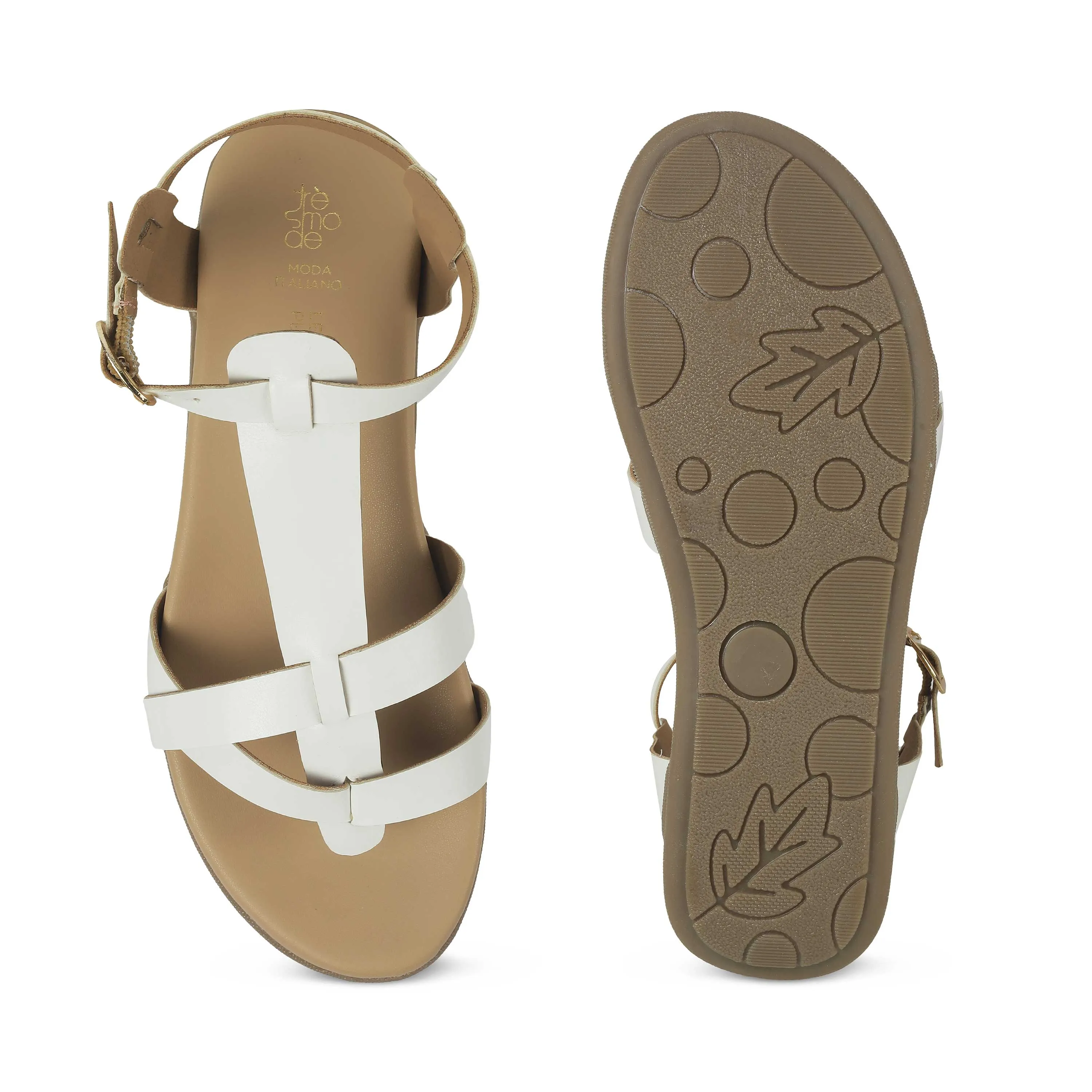 Tresmode Saglad White Women's Casual Platform Flats