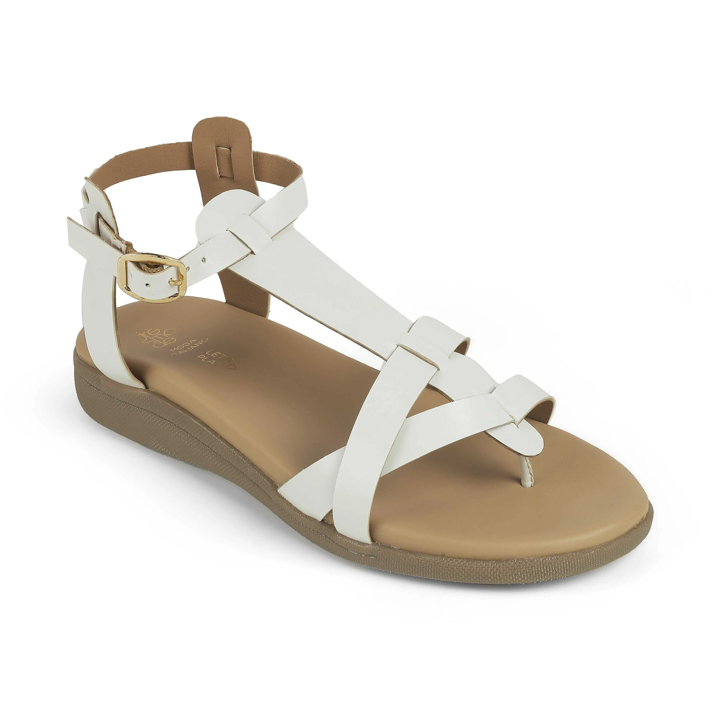 Tresmode Saglad White Women's Casual Platform Flats
