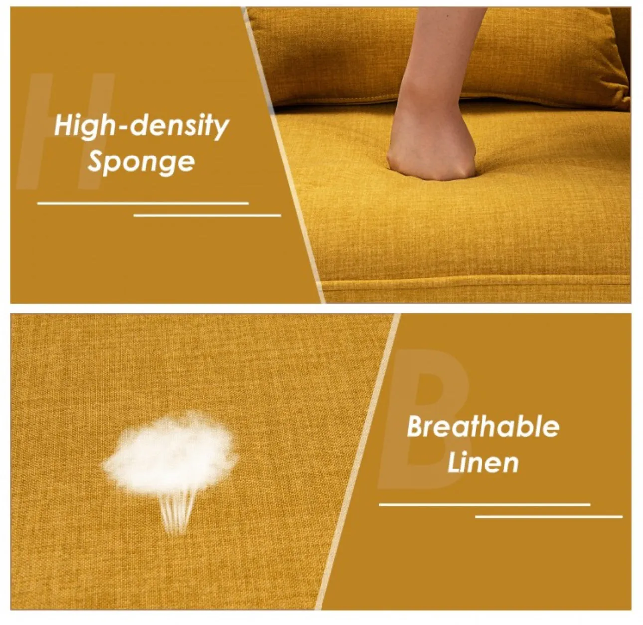 Very Elegant Modern Linen Fabric Single Sofa Couch Armchair With Waist Pillow For Living Room, Office, Cottage | Accent Chair | Heavy Duty