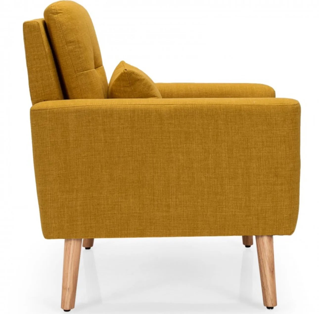 Very Elegant Modern Linen Fabric Single Sofa Couch Armchair With Waist Pillow For Living Room, Office, Cottage | Accent Chair | Heavy Duty