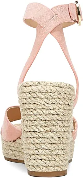 VIA SPIGA Womens Sesilia Suede Strappy Wedges Pink 8 Medium (B,M)