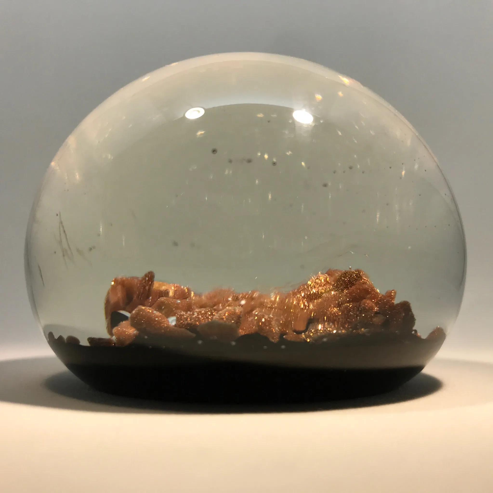 Vintage Murano Modern Art Glass Paperweight Tumultuous Aventurine Landscape