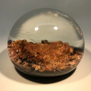 Vintage Murano Modern Art Glass Paperweight Tumultuous Aventurine Landscape
