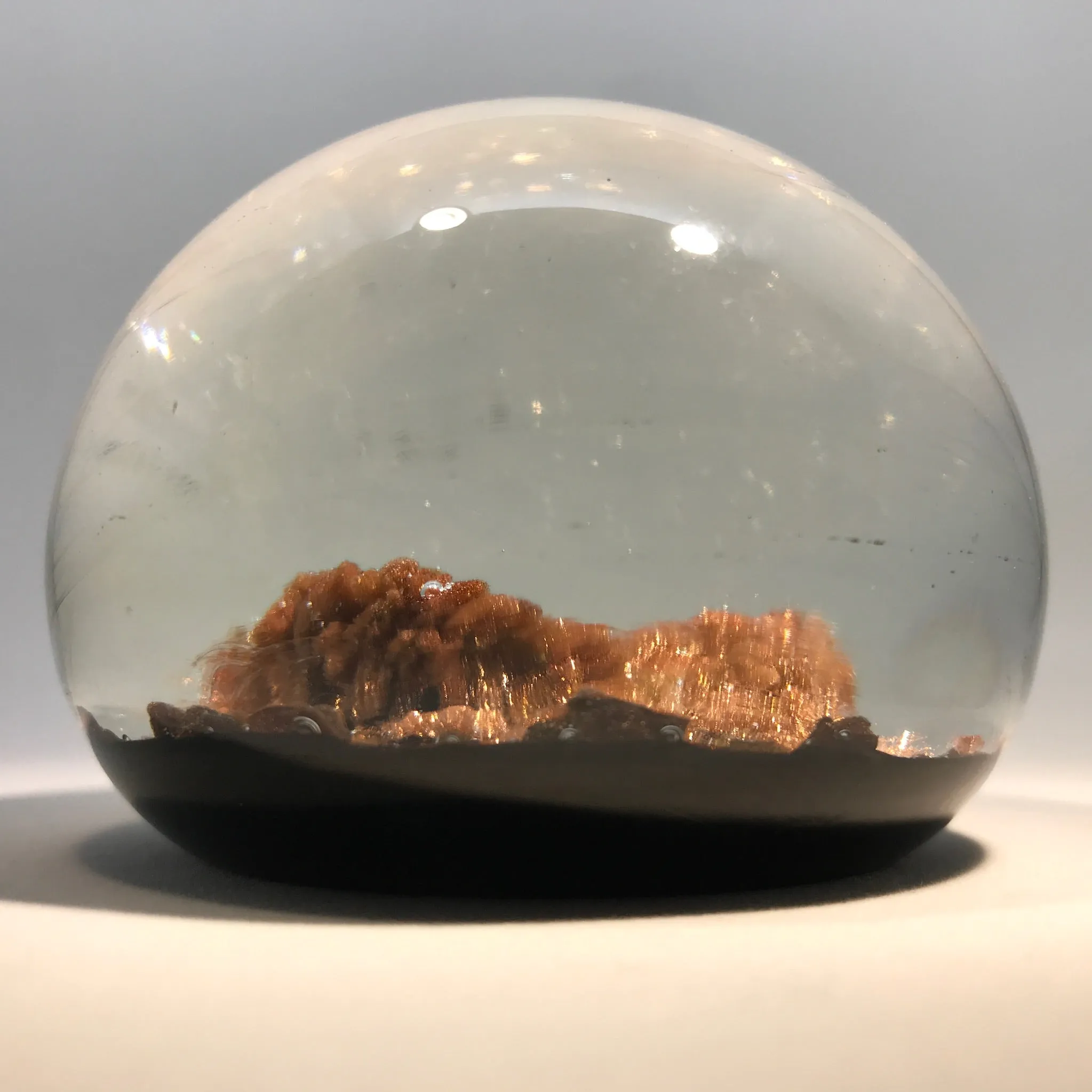 Vintage Murano Modern Art Glass Paperweight Tumultuous Aventurine Landscape