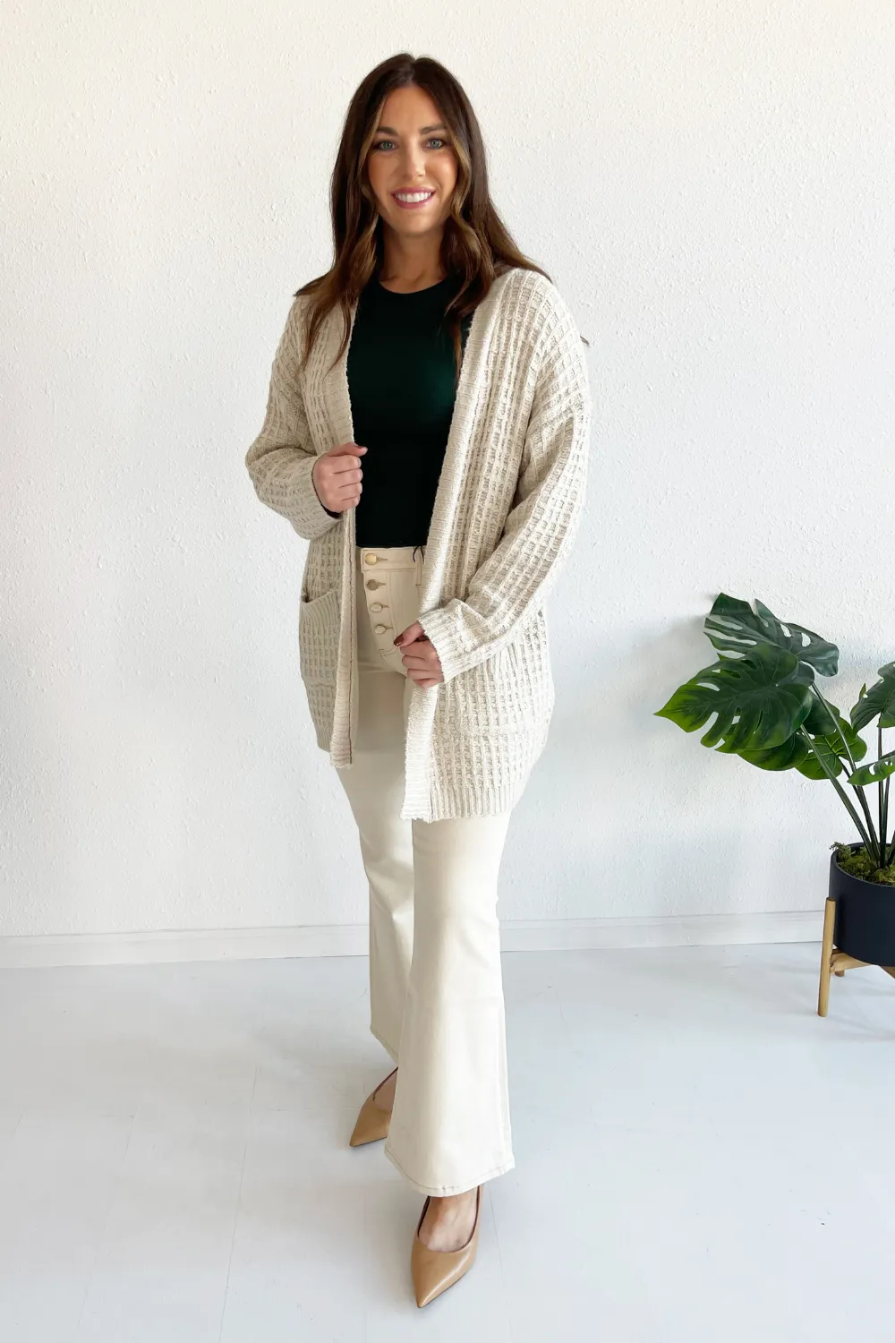 Waffle Cardigan