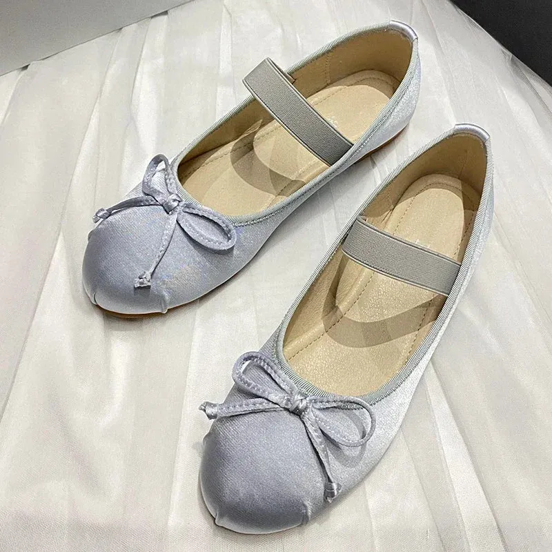 Women Flats Mary Janes 2025 Casual Rhinestones Spring Fashion Female Shoes Ballet Flat Slides Ladies Outside Sandals Footwear