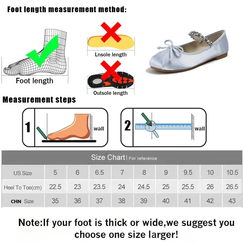 Women Flats Mary Janes 2025 Casual Rhinestones Spring Fashion Female Shoes Ballet Flat Slides Ladies Outside Sandals Footwear