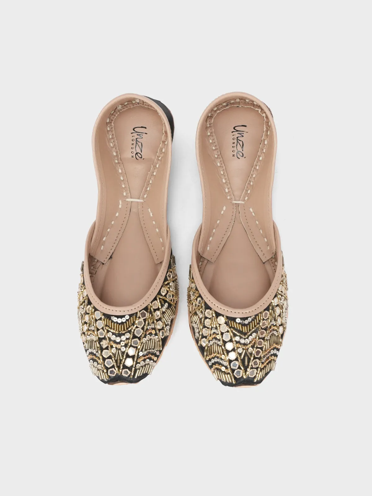 Women "LEXI" Mirror Work Embellished Khussa